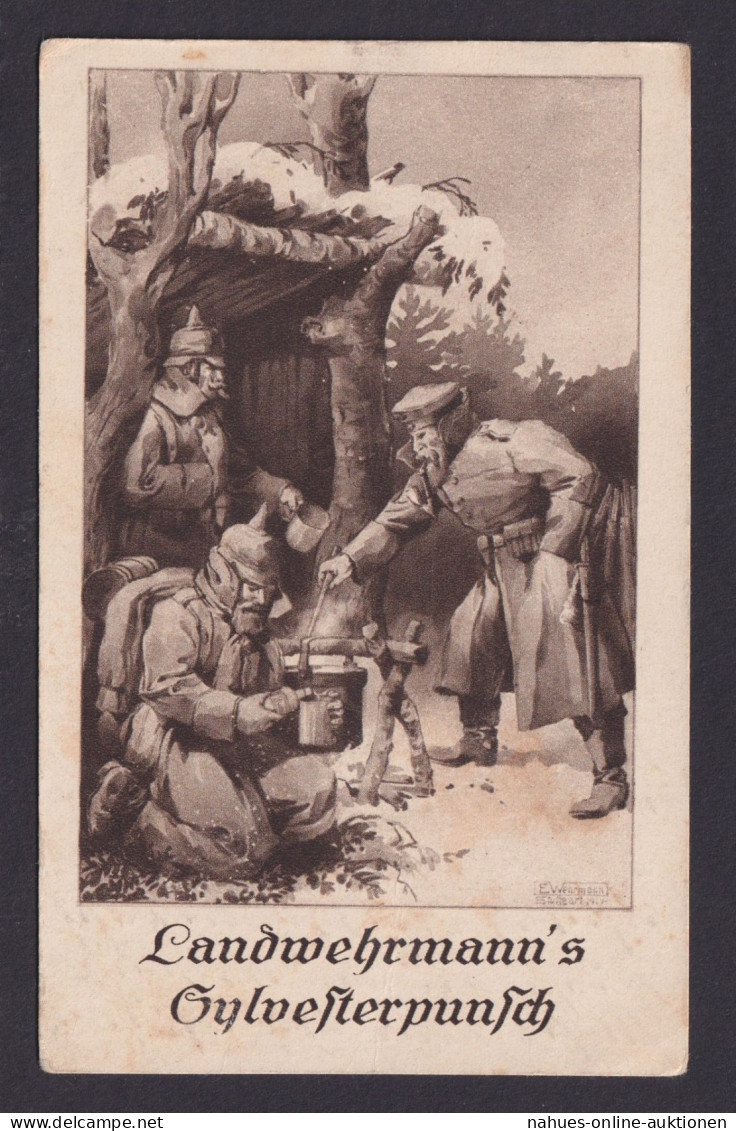 Ansichtskarte Feldpost Künstlerkarte Sign. E.Wehrmann Soldaten Landwehrmanns - Weltkrieg 1914-18