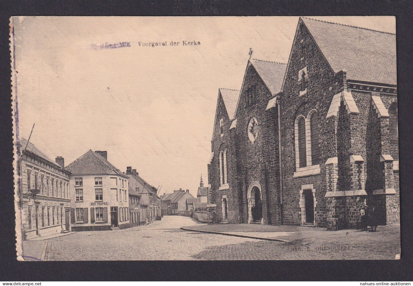 Belgien Ansichtskarte Feldpost Gheluwe Voorgevel Der Kerk Gheluwe Kirche Nach - Oorlog 1914-18