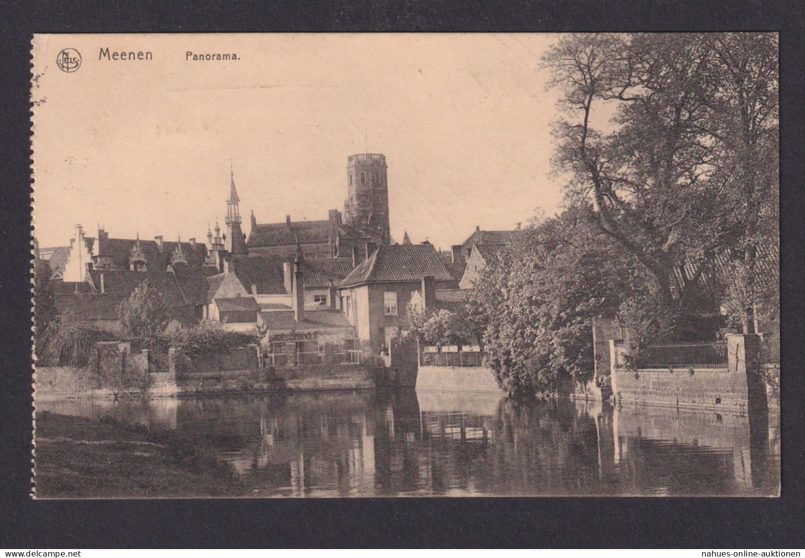 Ansichtskarte Feldpost Meenen Belgien Panorama Fluss N. Unterjessingen Baden - Otros & Sin Clasificación