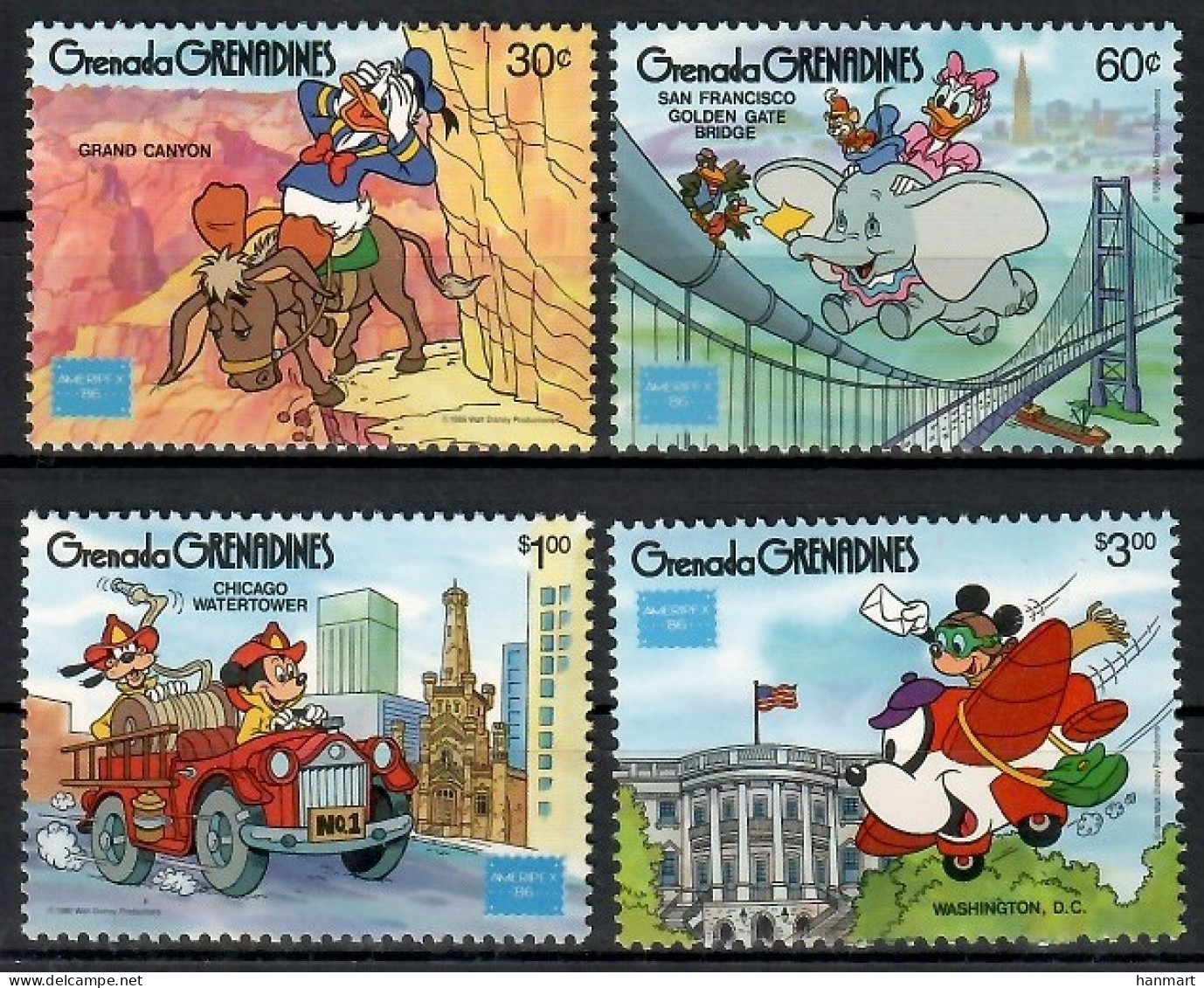 Grenada Grenadines 1986 Mi 762-765 MNH  (ZS2 GGR762-765-all) - Disney