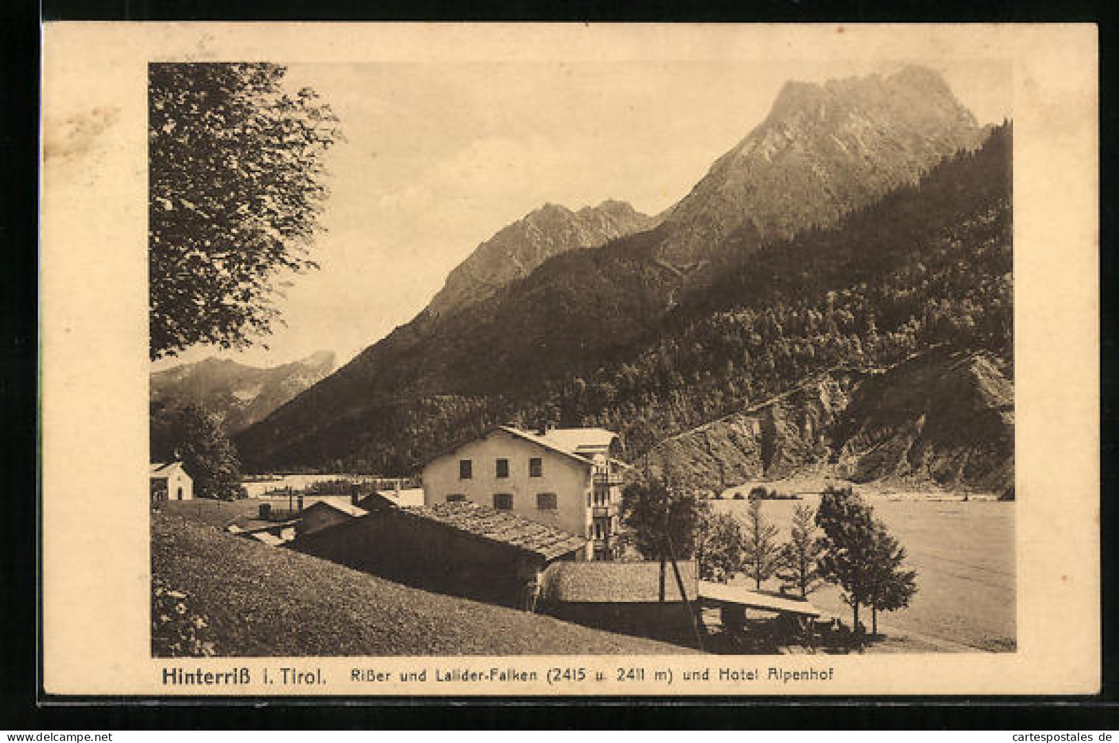 AK Hinterriss, Hotel Alpenhof Mit Rissler Und Lalider-Falken  - Sonstige & Ohne Zuordnung