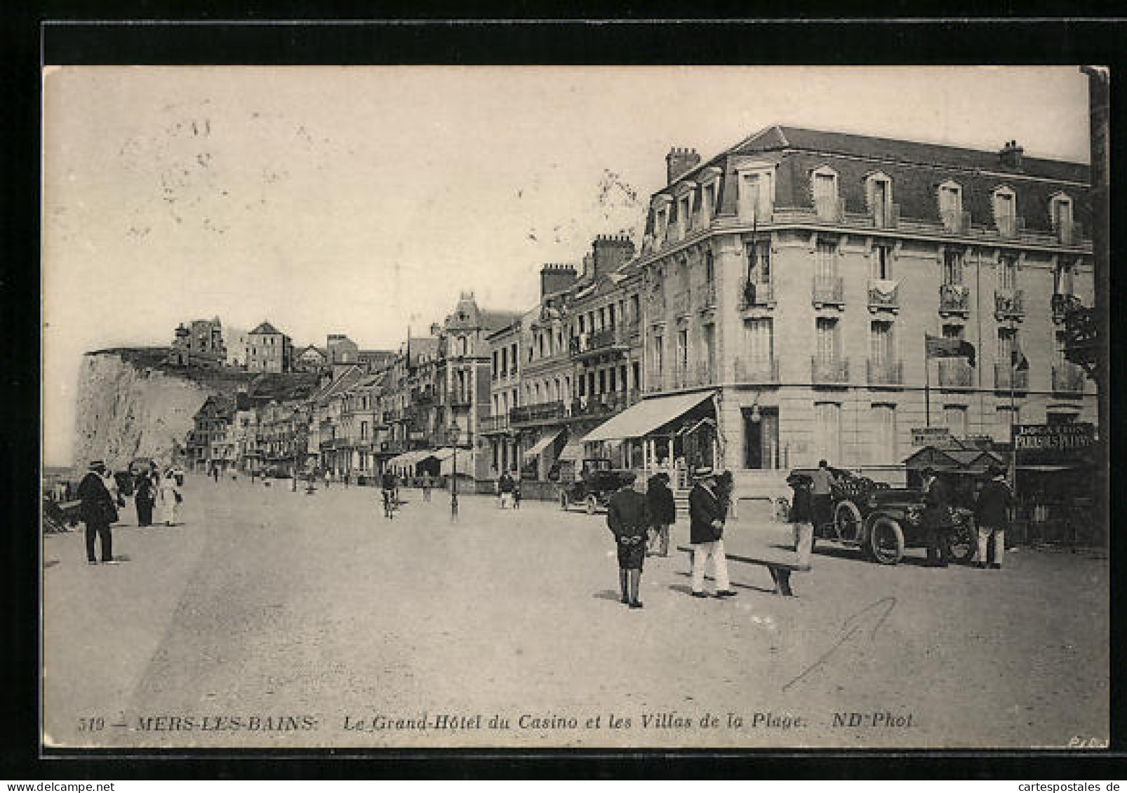 CPA Mers-les-Bains, Le Grand-Hotel Du Casino Et Les Villas De La Plage  - Mers Les Bains