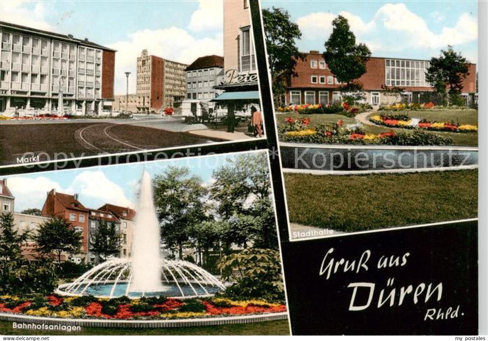 73865068 Dueren Rheinland Markt Bahnhofsanlagen Springbrunnen Parkanlagen Dueren - Düren