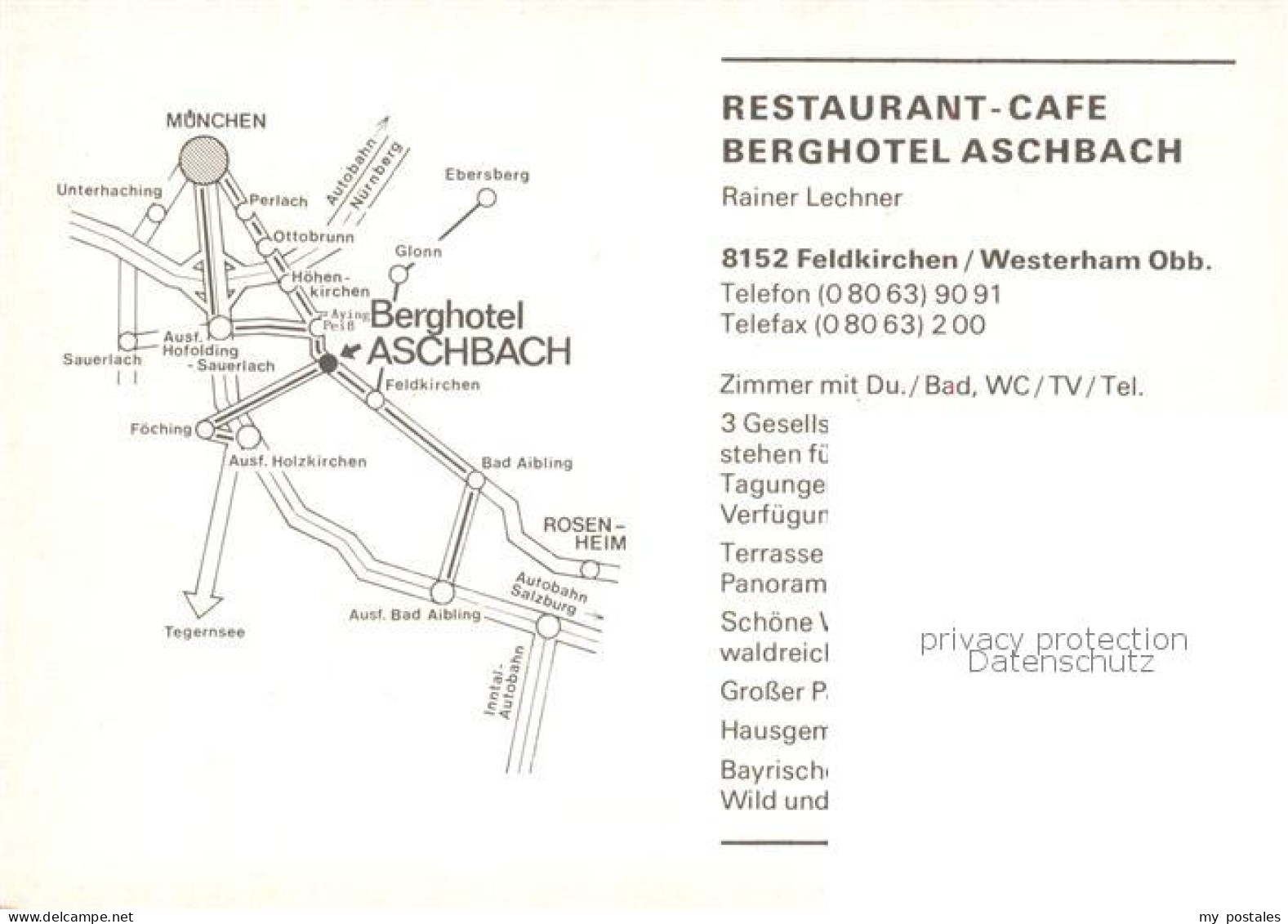 73865059 Feldkirchen-Westerham Restaurant Cafe Berghotel Aschbach Alpenblick Fel - Autres & Non Classés