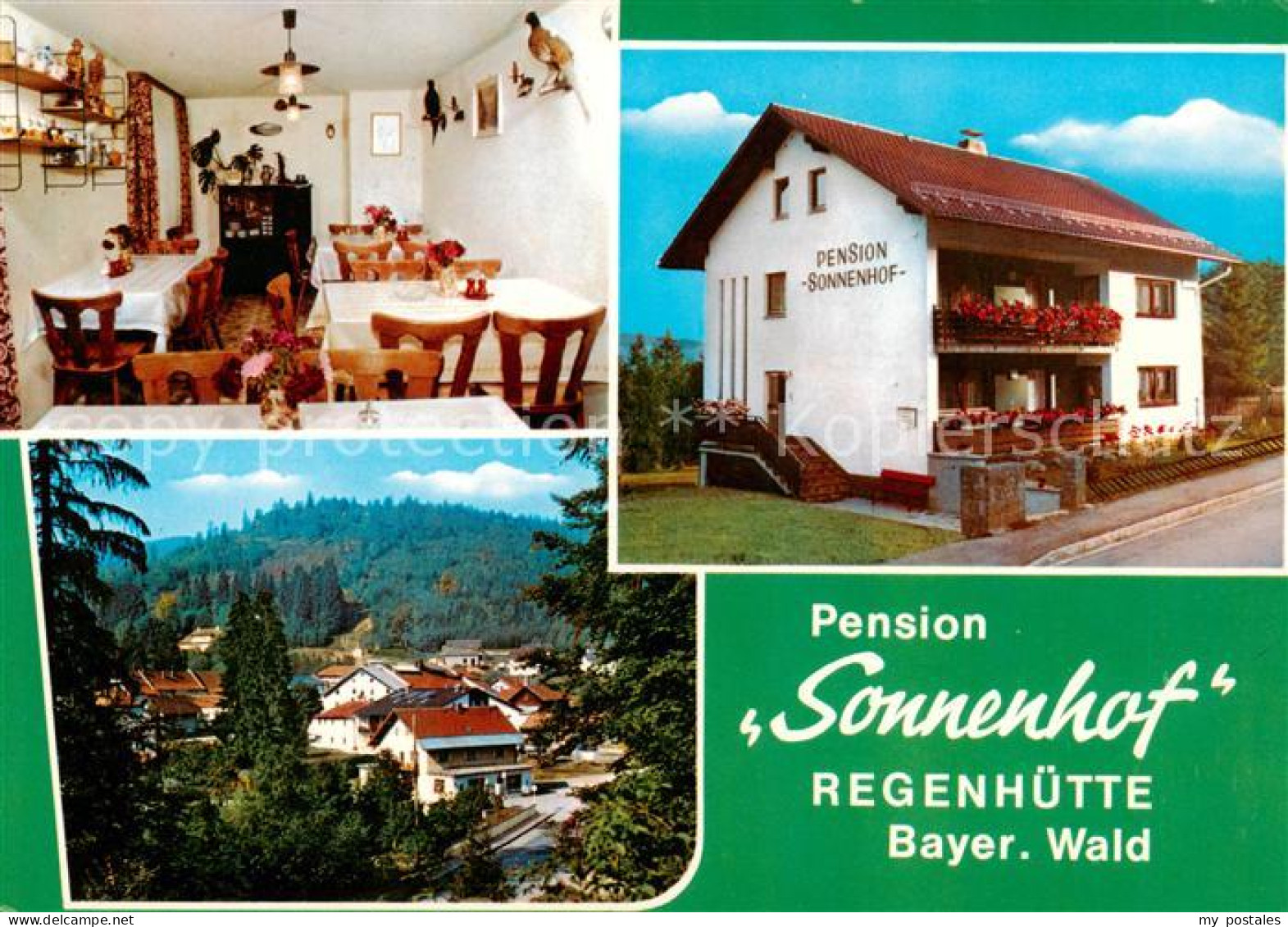 73865047 Regenhuette Bayerisch Eisenstein Pension Sonnenhof Gastraum Ortsansicht - Autres & Non Classés