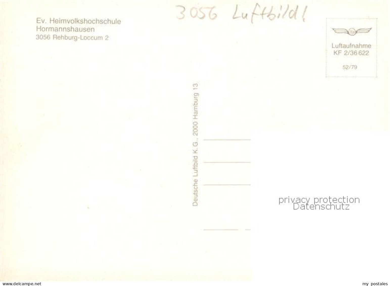 73864980 Rehburg-Loccum Ev Heimvolkshochschule Hormannshausen Fliegeraufnahme Re - Other & Unclassified