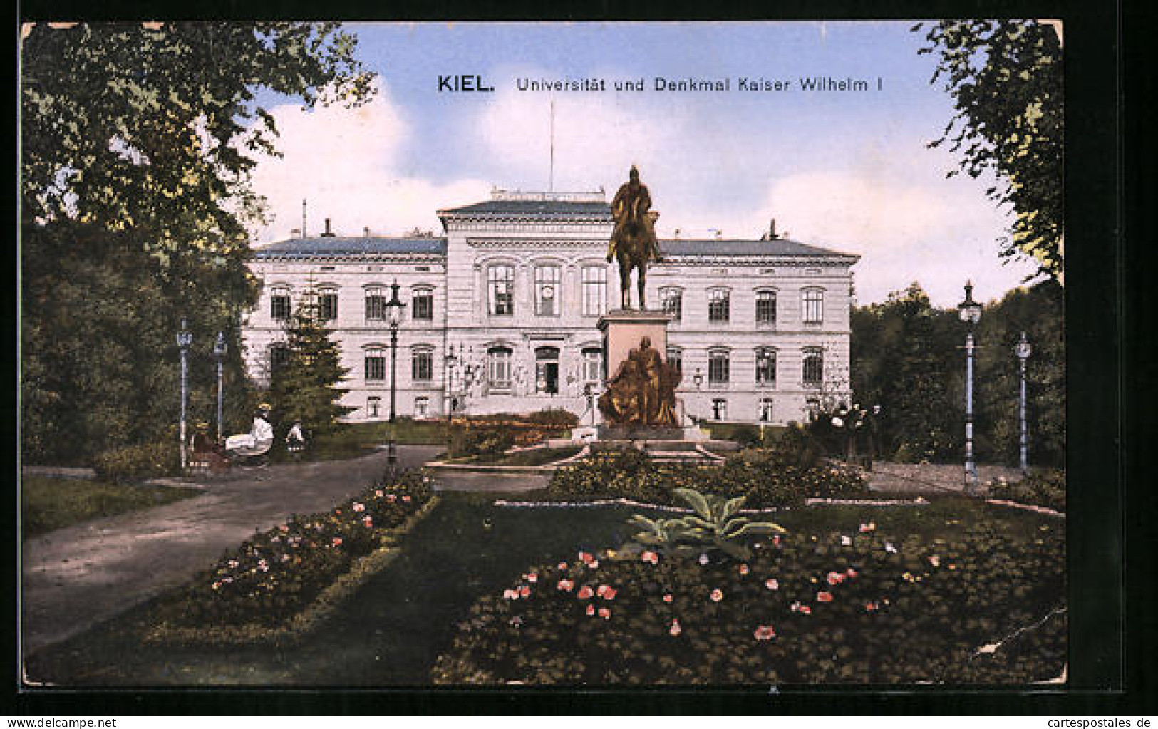 AK Kiel, Universität Und Denkmal Kaiser Wilhelm I.  - Kiel