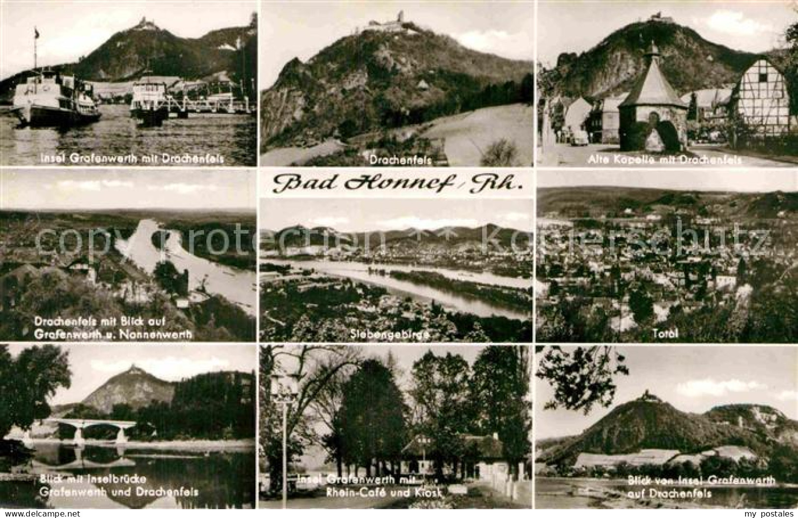 72919924 Bad Honnef Insel Grafenwerth Mit Drachenfels Alte Kapelle Nonnenwerth S - Bad Honnef