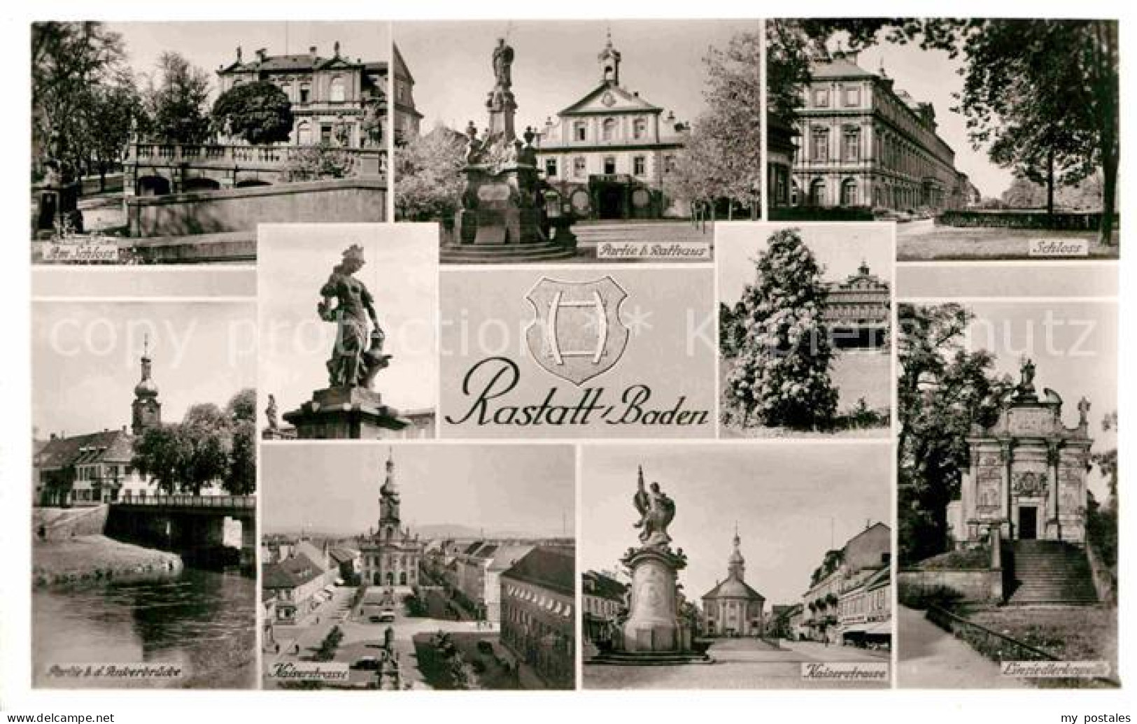 72919811 Rastatt Schloss Rathaus Monument Ankerbruecke Kaiserstrasse Einsiedlerk - Rastatt