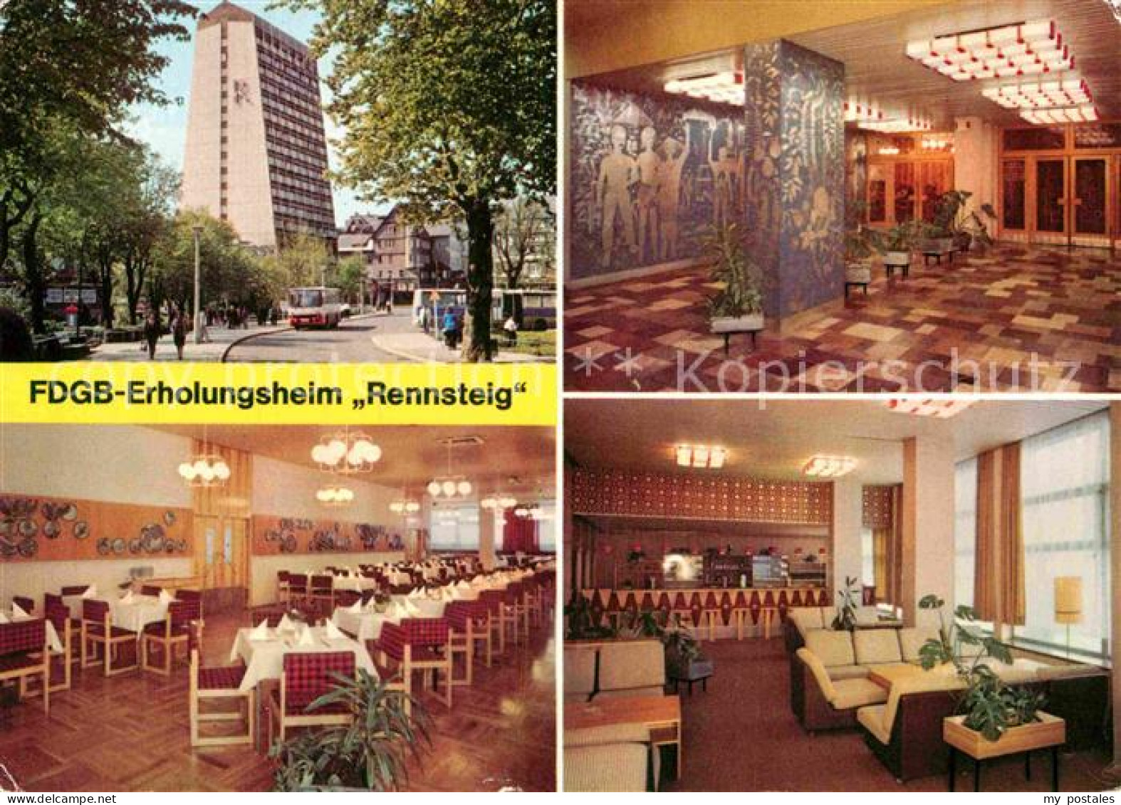 72919675 Oberhof Thueringen FDGB Erholungsheim Rennsteig Empfang Speisesaal Bar  - Oberhof