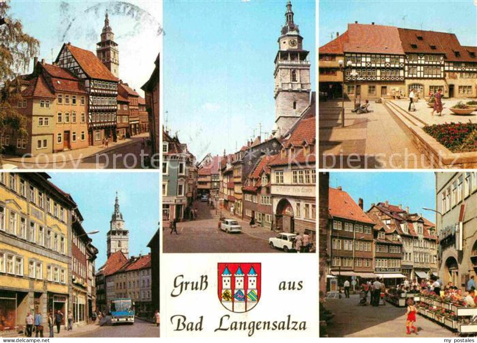 72919574 Bad Langensalza Vor Dem Schlosse Kornmarkt Bonifaciusgasse Marktkirche  - Bad Langensalza