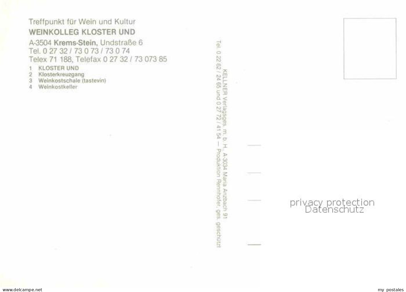 72919566 Stein Krems Weinkolleg Kloster Und Kreuzgang Weinkostschale Weinkostkel - Other & Unclassified