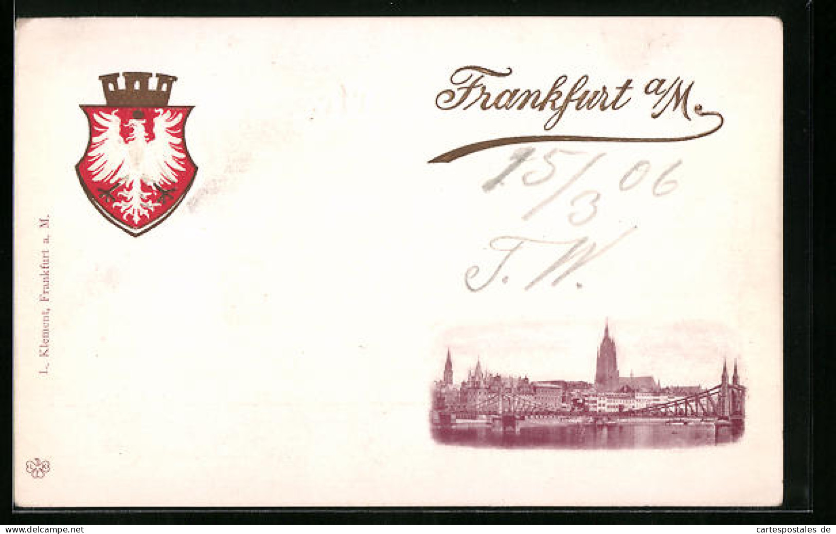 Präge-AK Frankfurt A. M., Ortsansicht Mit Wappen  - Frankfurt A. Main