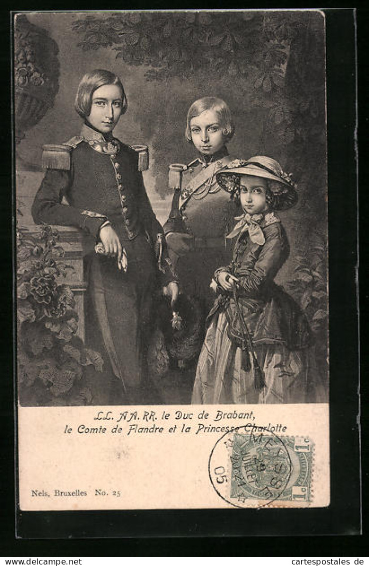 Künstler-AK LL. AA. RR. Le Duc De Brabant, Le Comte De Flandre Et La Princesse Charlotte  - Case Reali