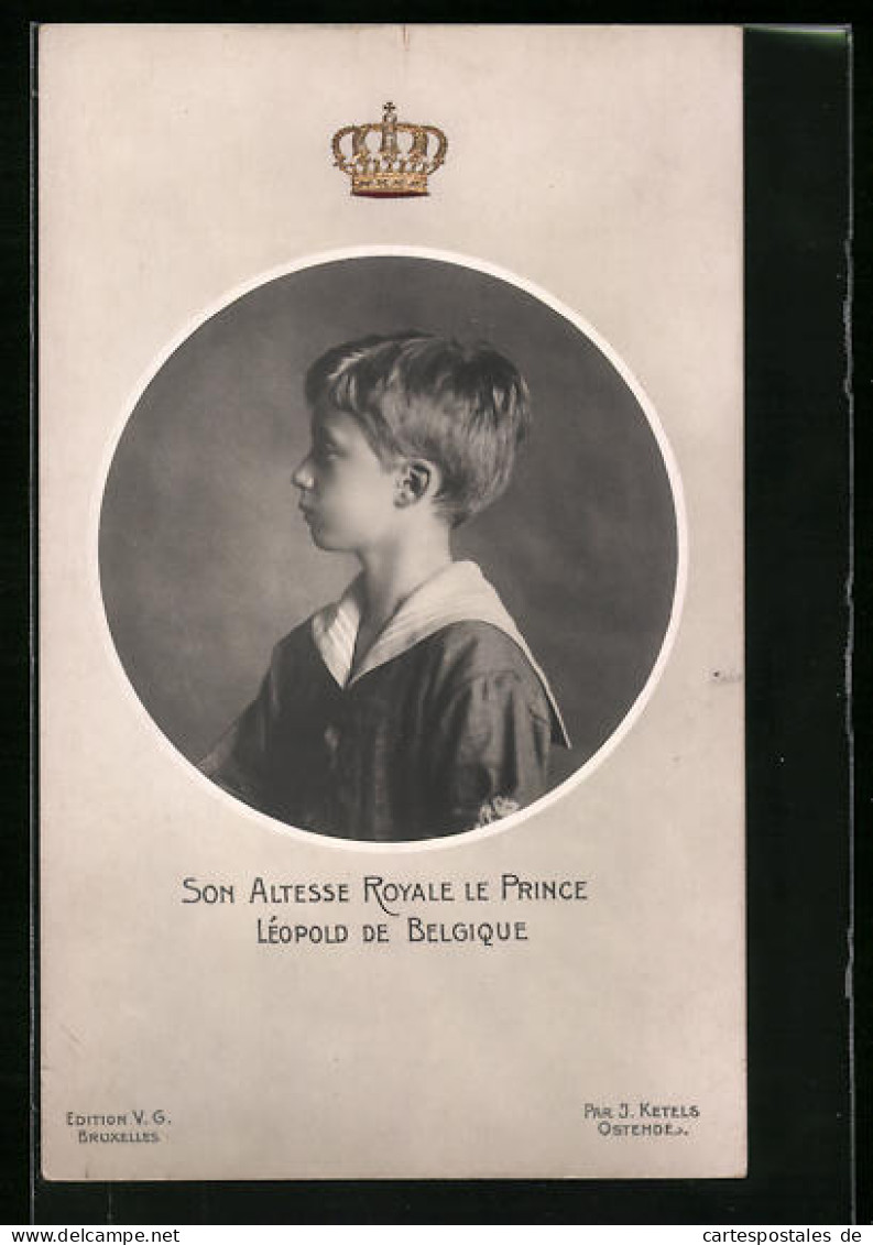 AK Portraitansicht Von Prinz Léopold Von Belgien Im Profil  - Familles Royales