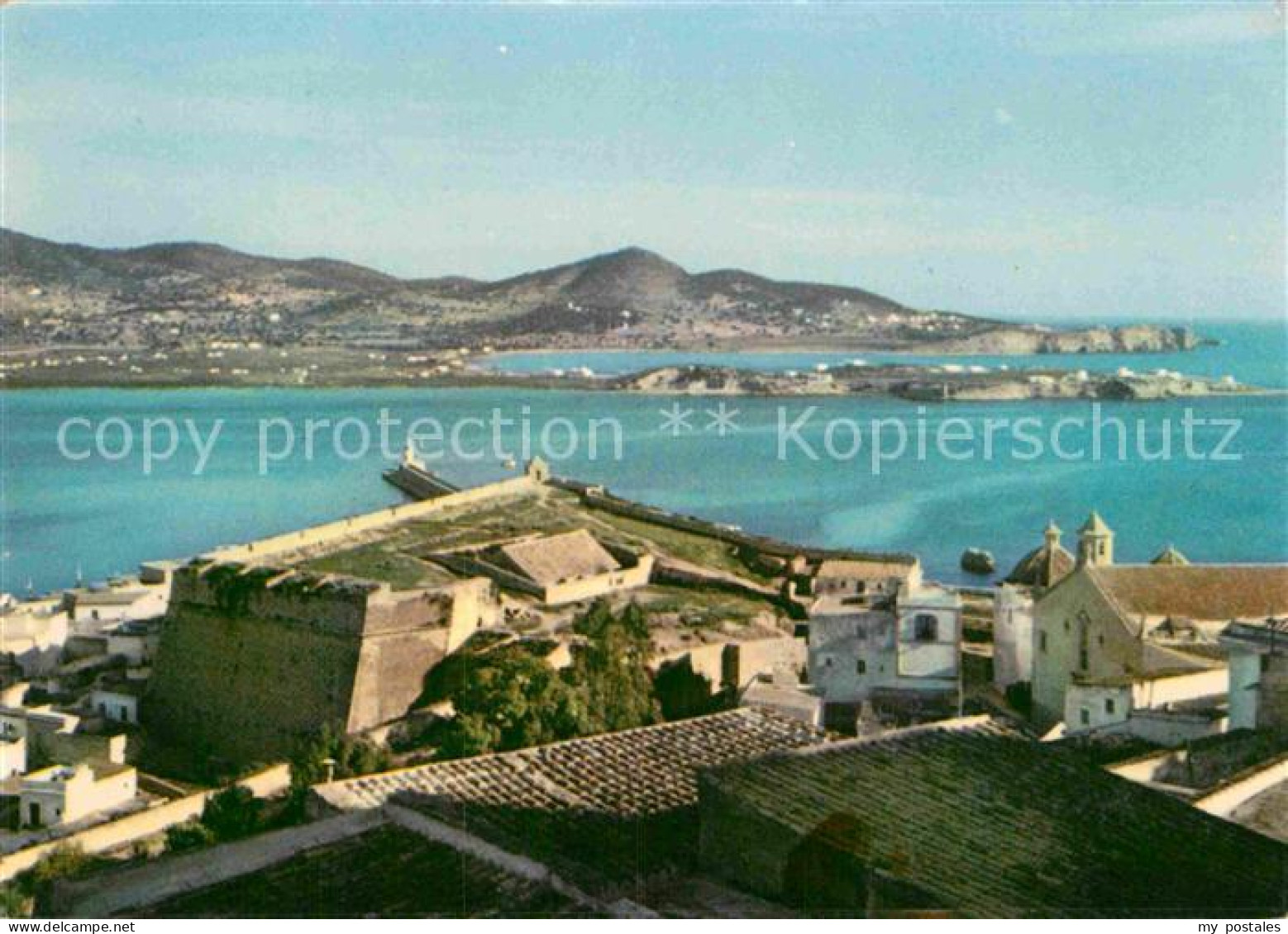 72917748 Ibiza Islas Baleares Alt Vila Al Fondo Talamanca Ibiza - Sonstige & Ohne Zuordnung