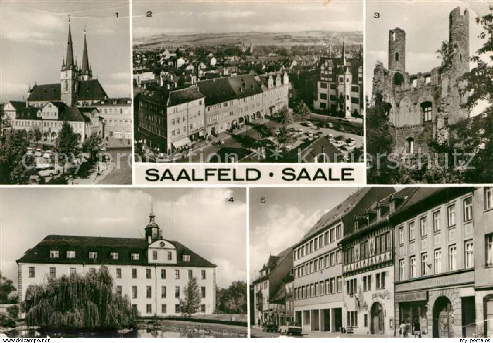 72917357 Saalfeld Saale Marktplatz Blankenburger Strasse Burgruine Hohe Schwarm  - Saalfeld