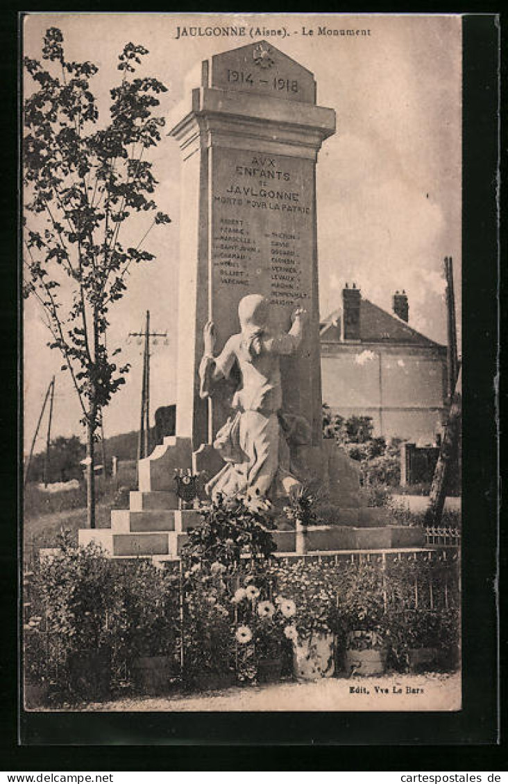 CPA Jaulgonne, Le Monument  - Other & Unclassified