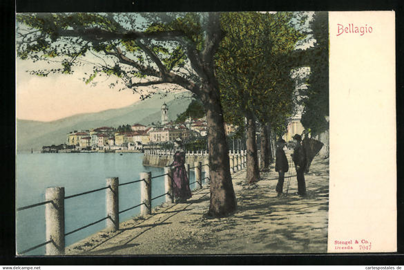 Cartolina Bellagio, Seepromenade Mit Blick Auf Den Ort  - Sonstige & Ohne Zuordnung