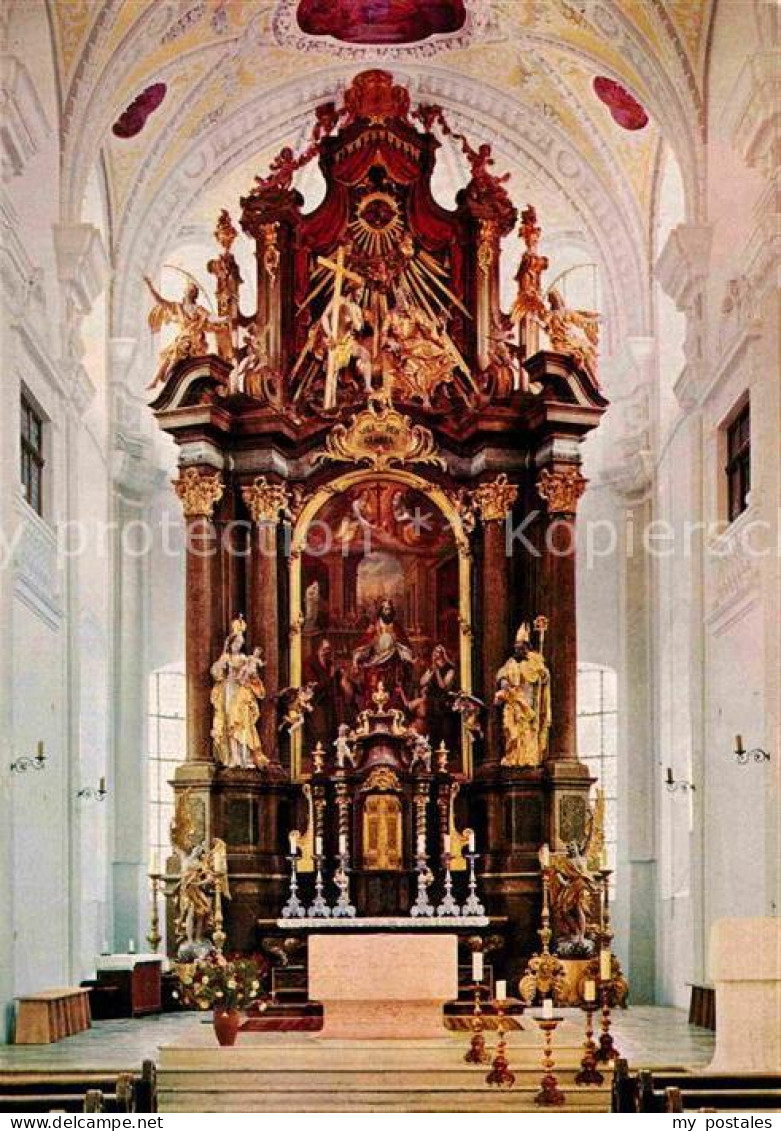 72916965 Traunstein Oberbayern Stadtpfarrkirche St Oswald Innenansicht Altar Tra - Traunstein