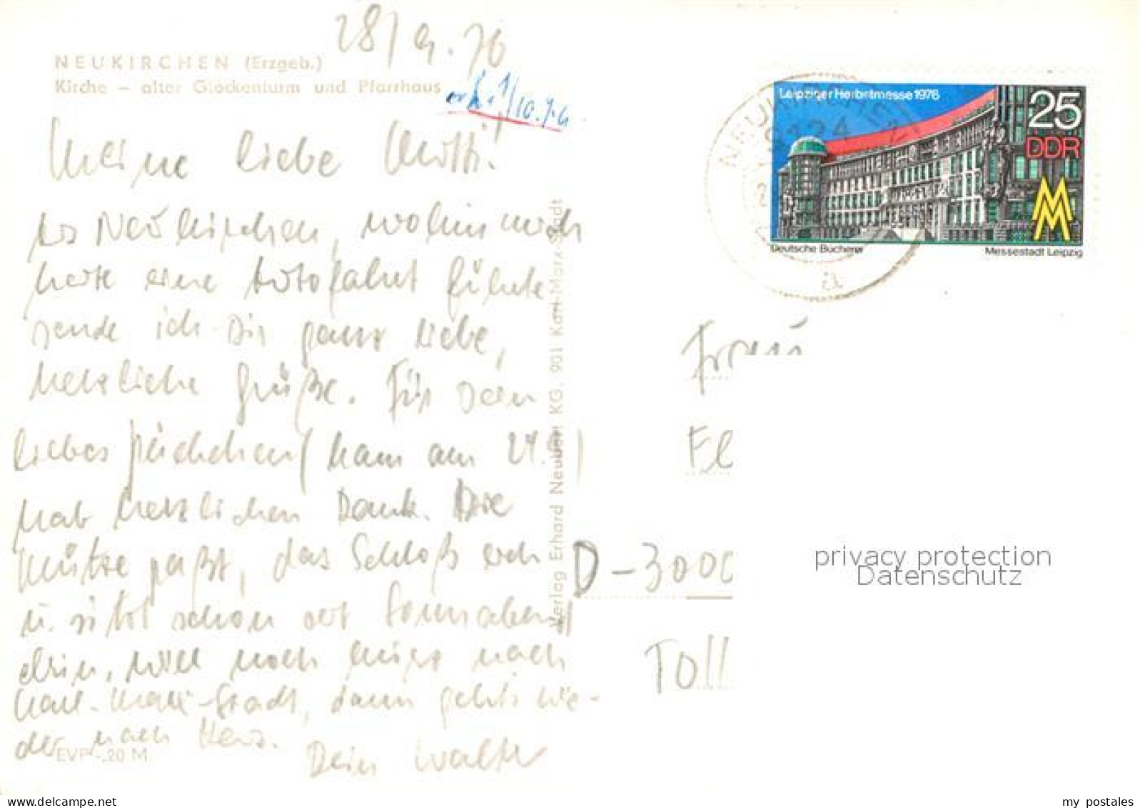 72916678 Neukirchen Erzgebirge Kirche Alter Glockenturm Pfarrhaus   - Other & Unclassified