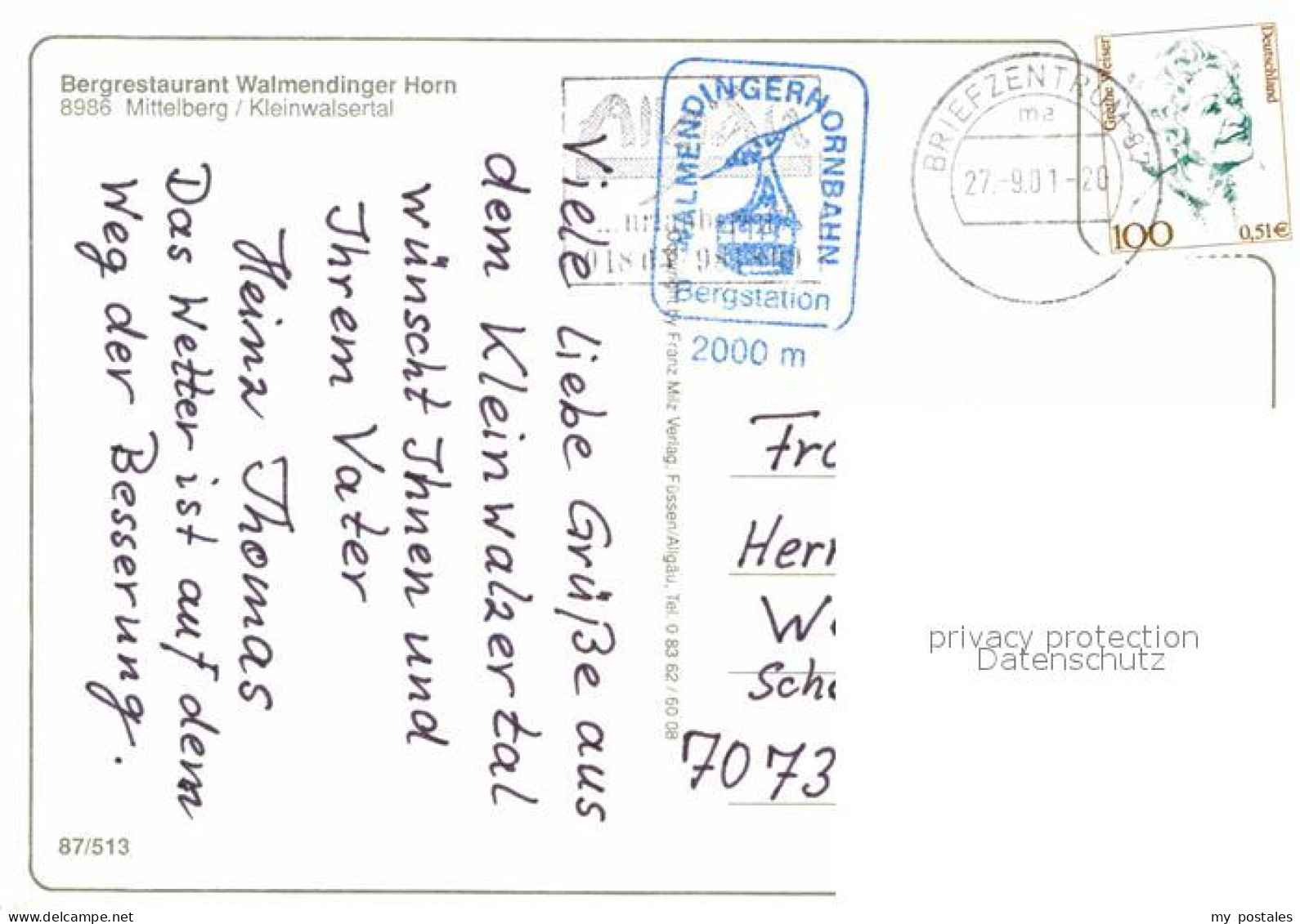 72916524 Mittelberg Kleinwalsertal Bergrestaurant Walmendinger Horn Mittelberg - Andere & Zonder Classificatie