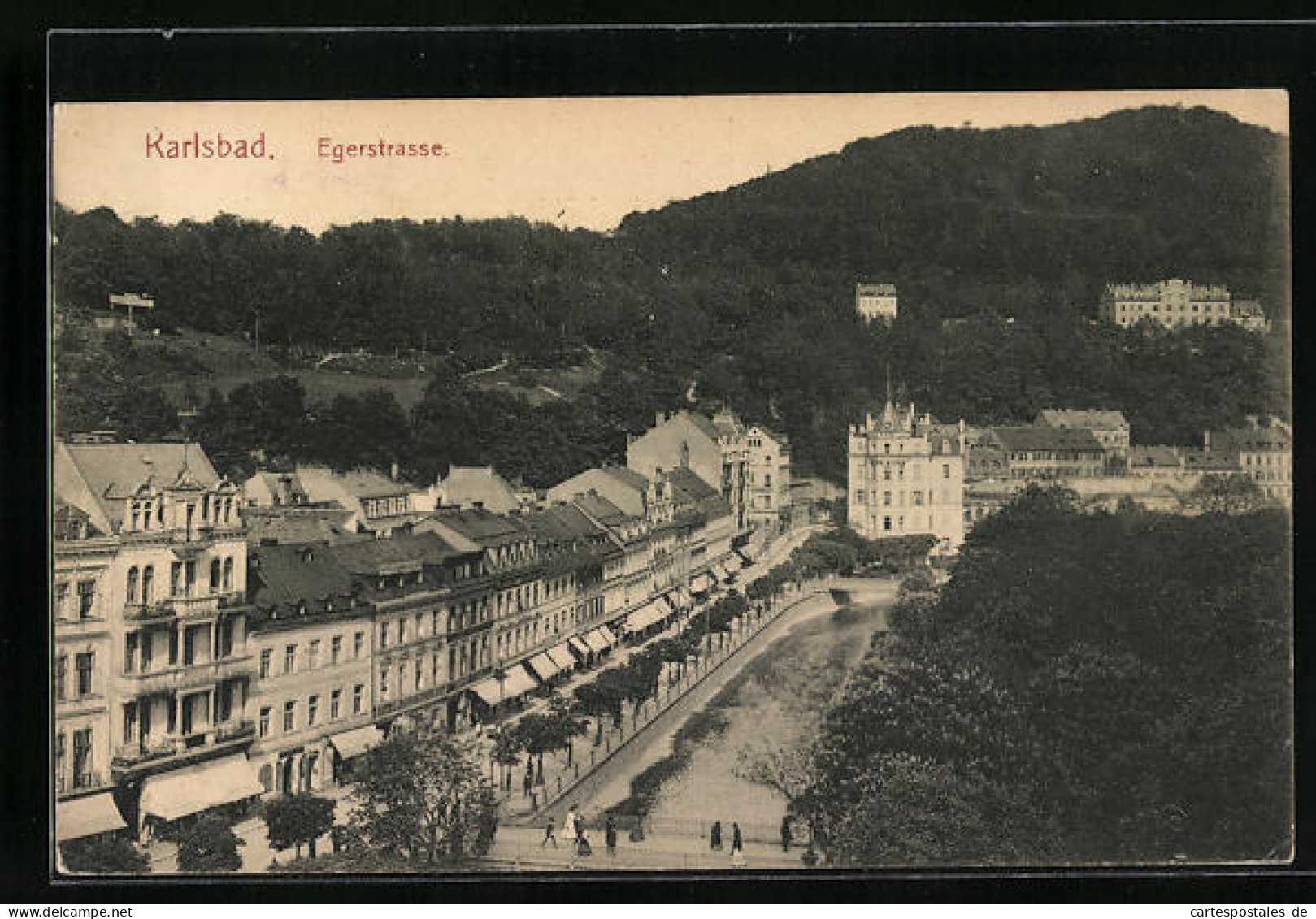 AK Karlsbad, Egerstrasse Mit Hotel Kaiser Wilhelm  - Tchéquie