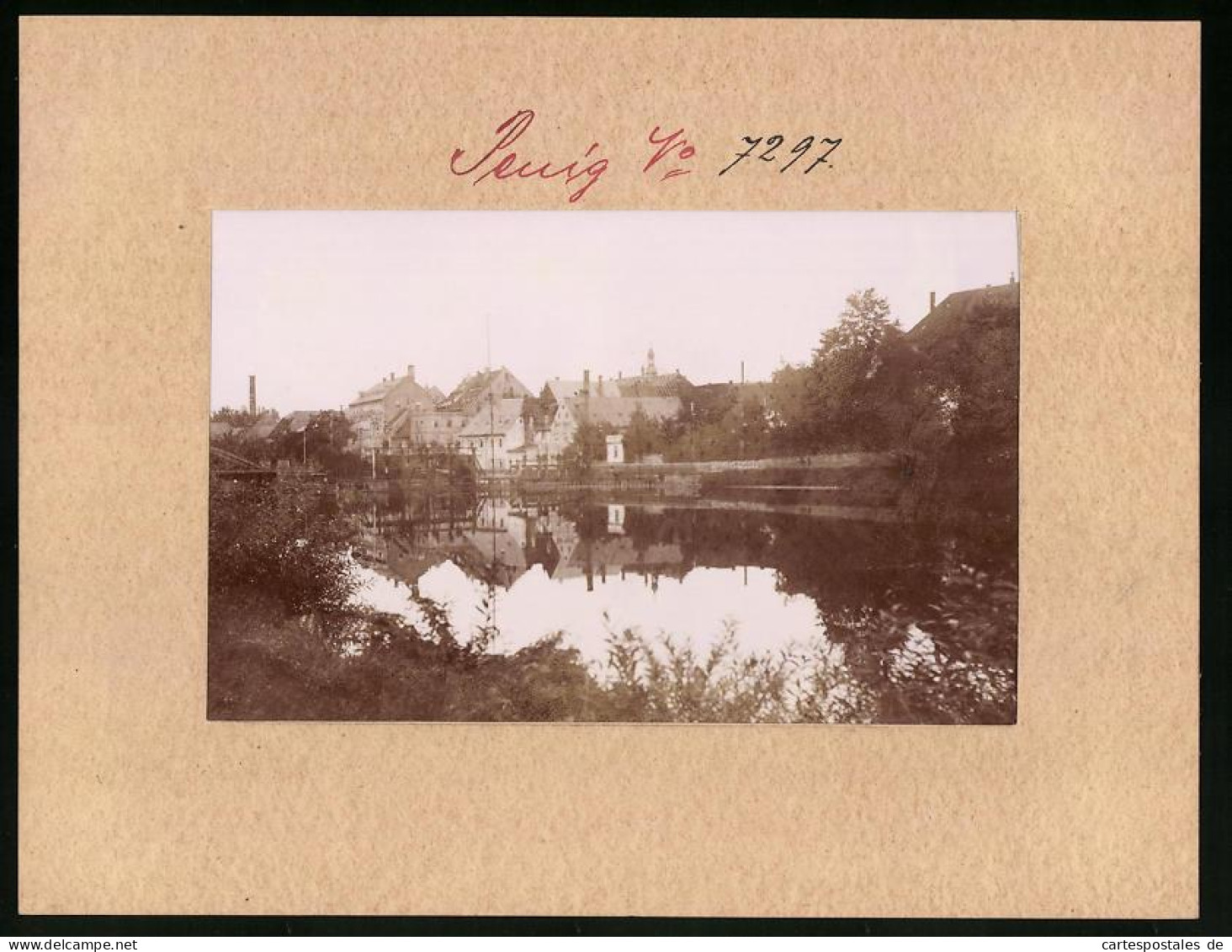 Fotografie Brück & Sohn Meissen, Ansicht Penig, Blick über Die Mulde Auf Die Stadt  - Lieux