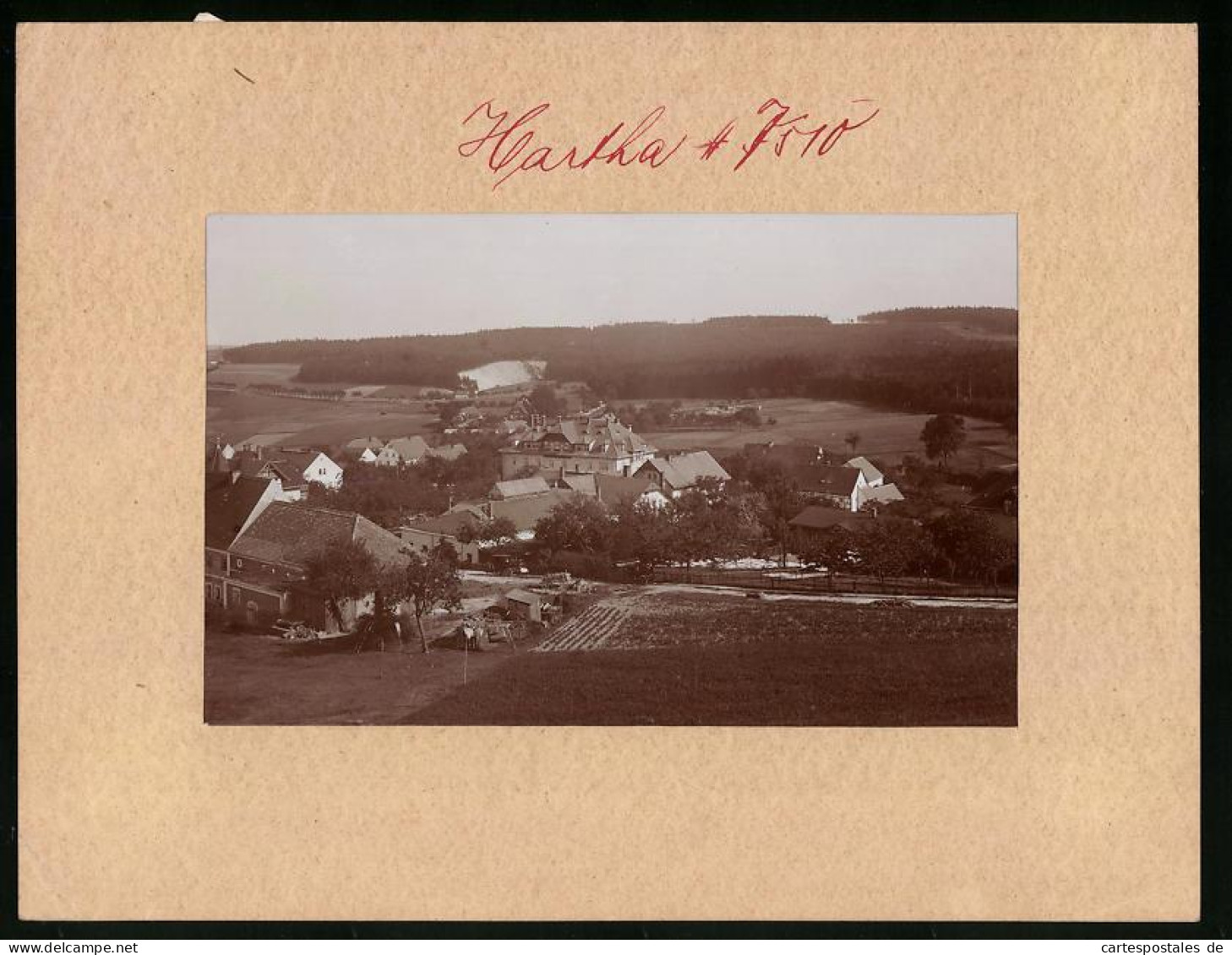 Fotografie Brück & Sohn Meissen, Ansicht Hartha B. Tharandt, Panoramaansicht Vom Ort  - Orte
