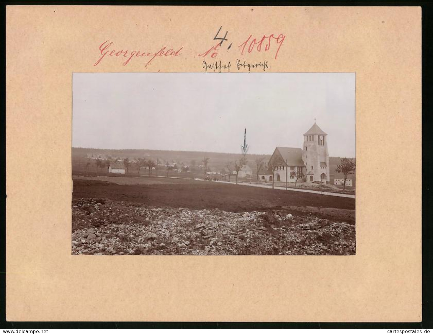 Fotografie Brück & Sohn Meissen, Ansicht Georgenfeld, Gasthof Erbgericht  - Lugares