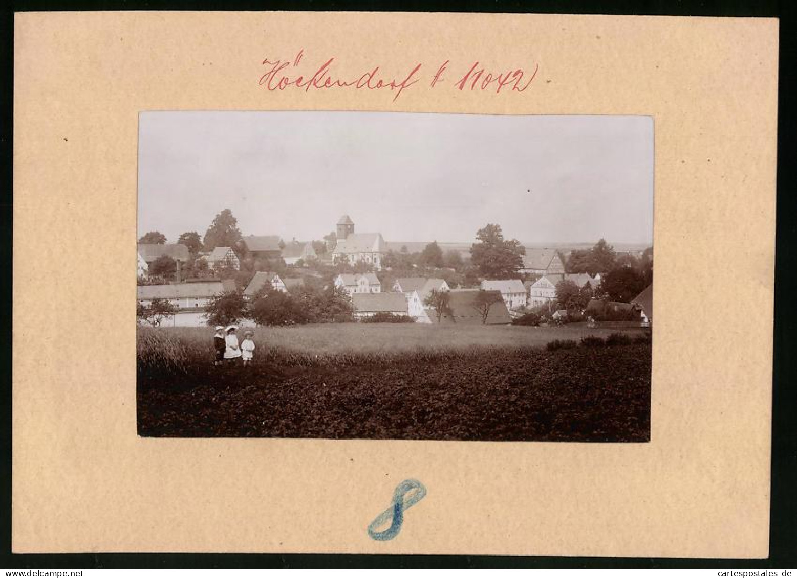 Fotografie Brück & Sohn Meissen, Ansicht Höckendorf Bei Edle Krone, Totaalansicht Der Ortschaft  - Lieux