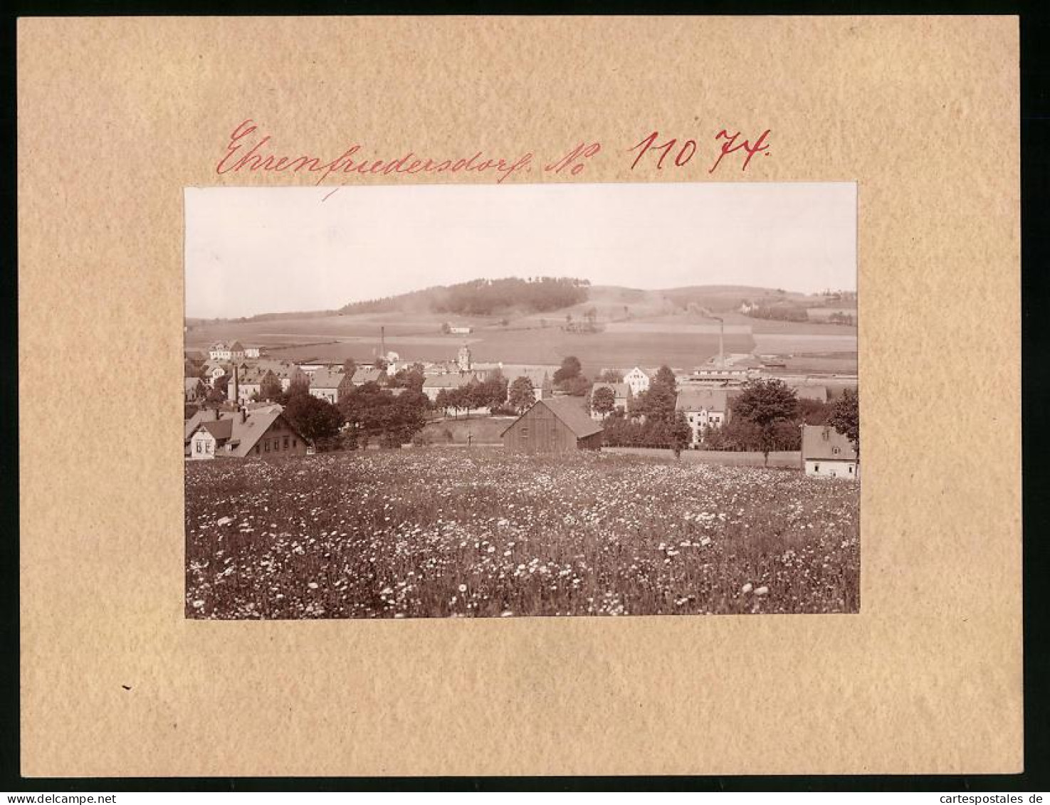 Fotografie Brück & Sohn Meissen, Ansicht Ehrenfriedersdorf, Ortsansicht Mit Gehöft & Fabrik  - Lieux