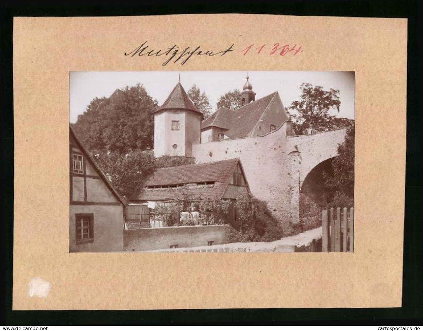Fotografie Brück & Sohn Meissen, Ansicht Mutzschen, Partie Am Schloss  - Lugares