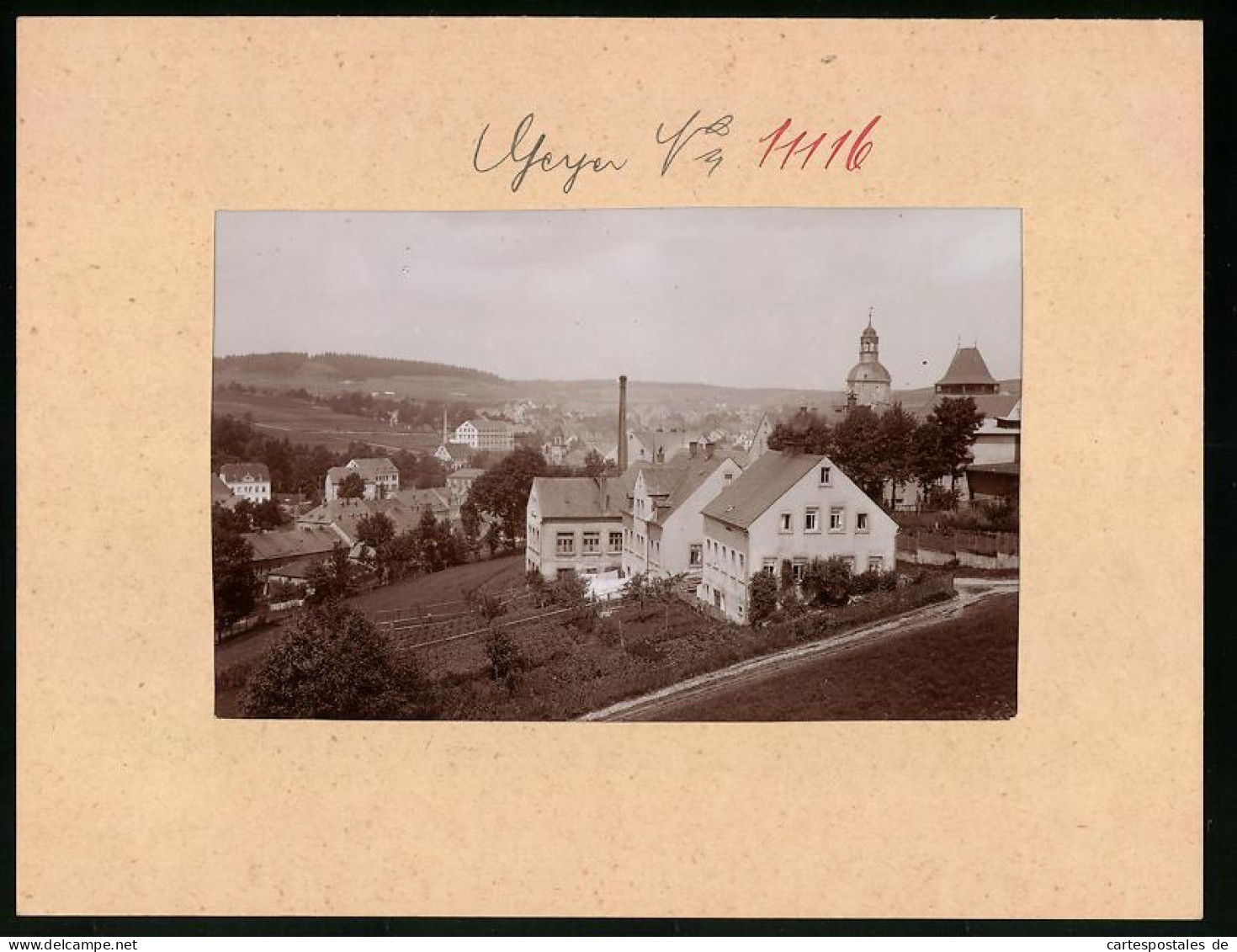 Fotografie Brück & Sohn Meissen, Ansicht Geyer I. Erzg., Blick In Den Ort Von Der Binge  - Places
