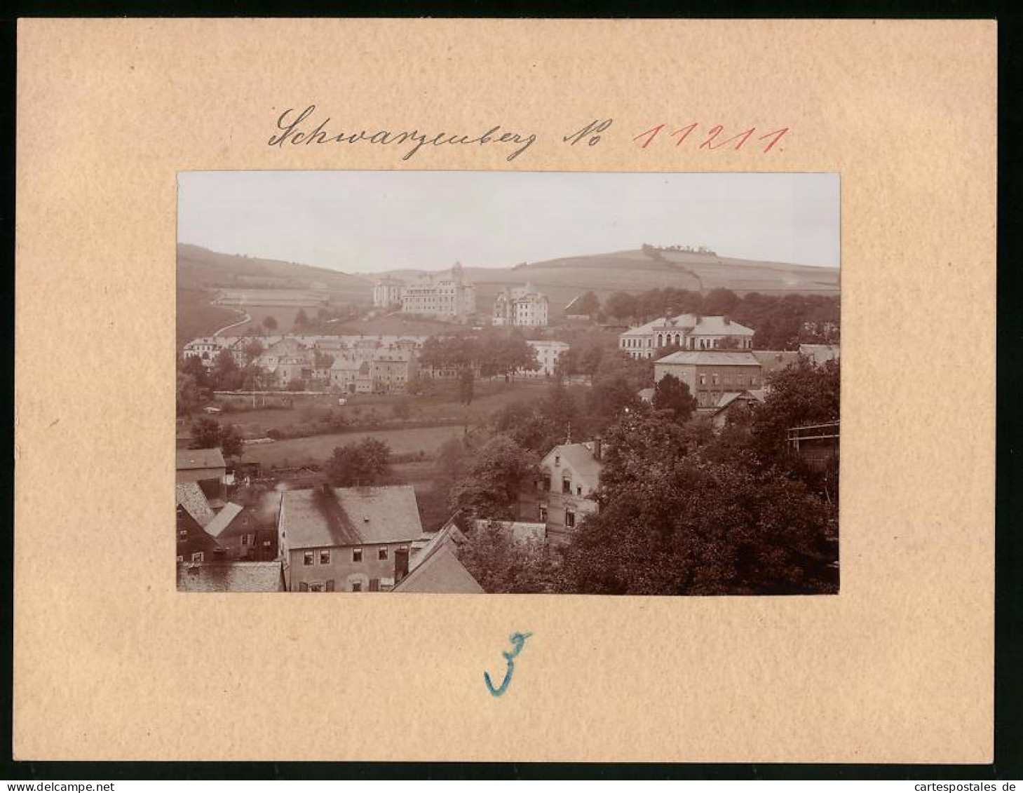 Fotografie Brück & Sohn Meissen, Ansicht Schwarzenberg I. Erzg., Blick In Die Ortschaft  - Lieux