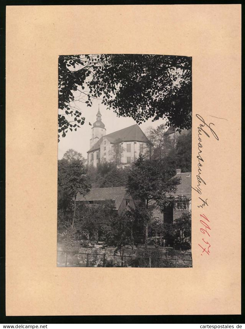 Fotografie Brück & Sohn Meissen, Ansicht Schwarzenberg I. Erzg., Blick Auf Die Kirche Am Berg  - Plaatsen