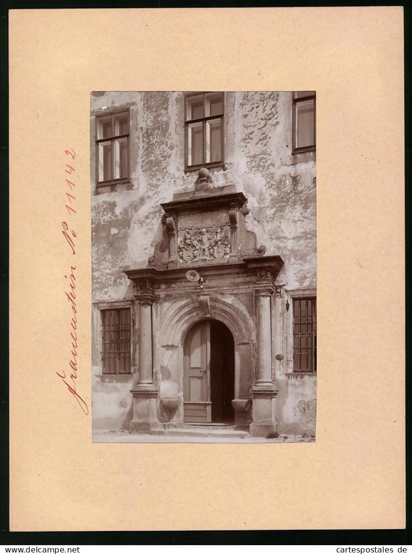 Fotografie Brück & Sohn Meissen, Ansicht Frauenstein I. Erzg., Blick Auf Das Schlossportal  - Places