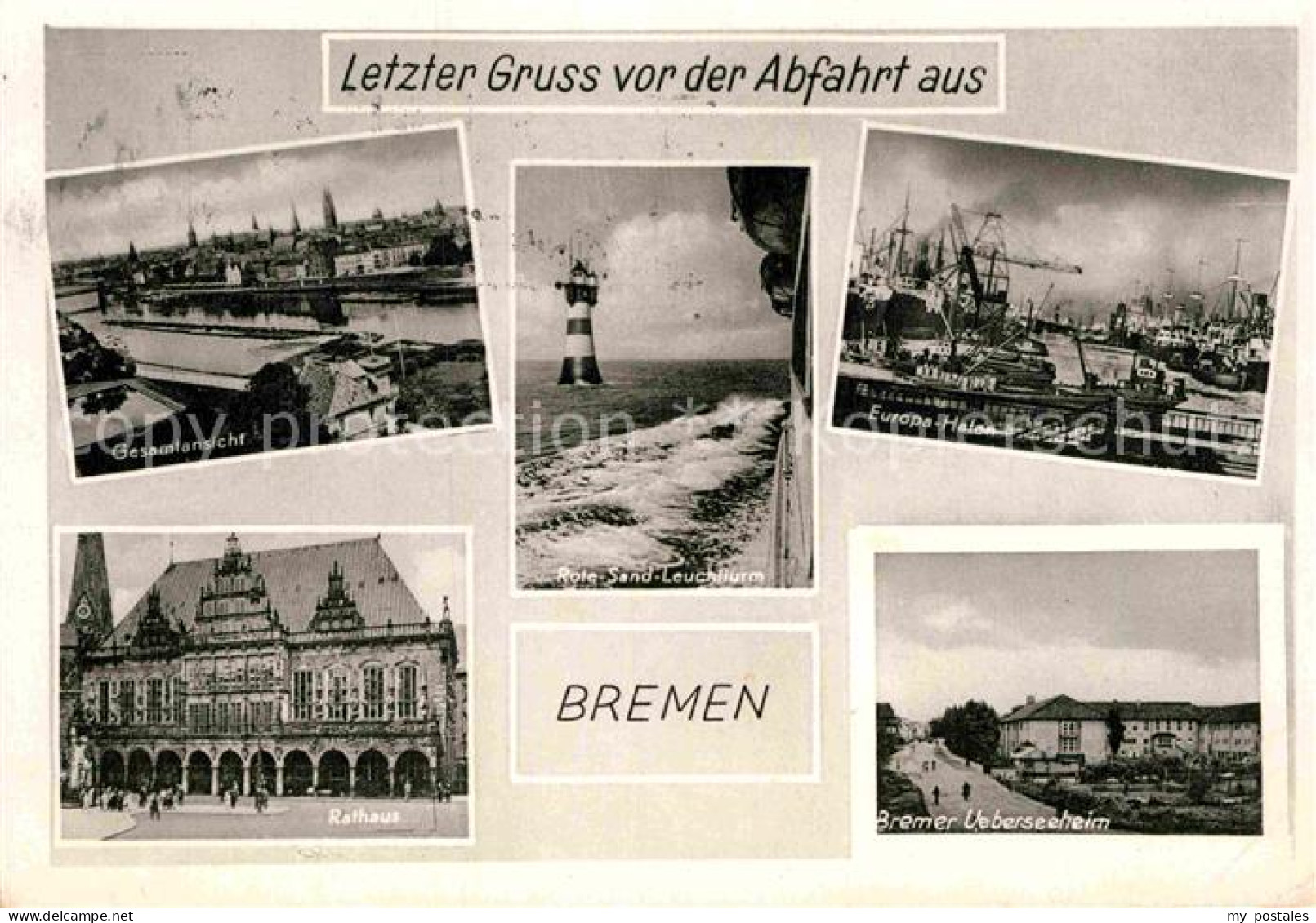 72915392 Bremen Gesamt Rote Sand Leuchtturm Europa Hafen Rathaus Ueberseeheim Ar - Bremen