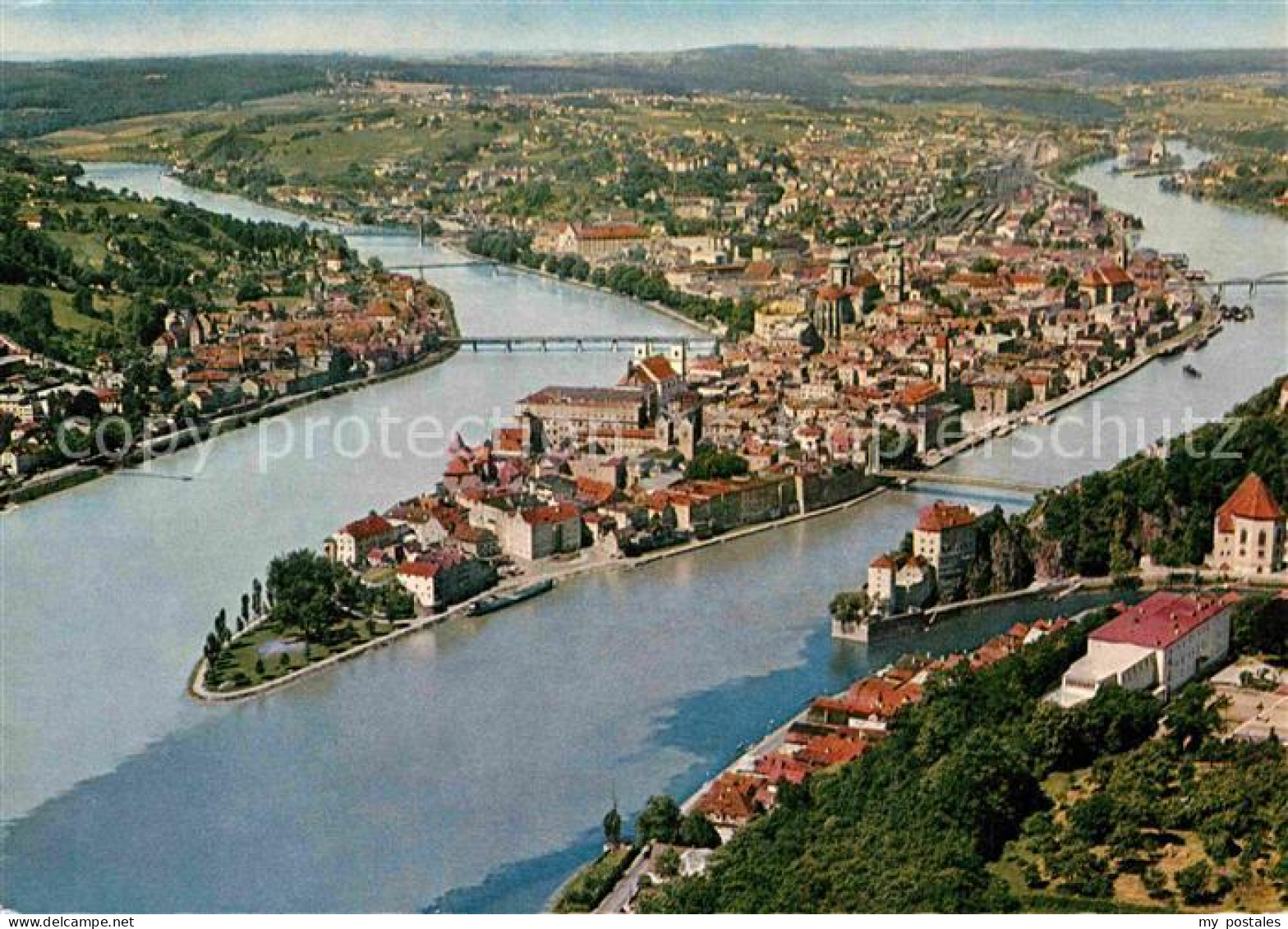 72915186 Passau Fliegeraufnahme Dreifluesse- Und Nibelungenstadt Passau - Passau