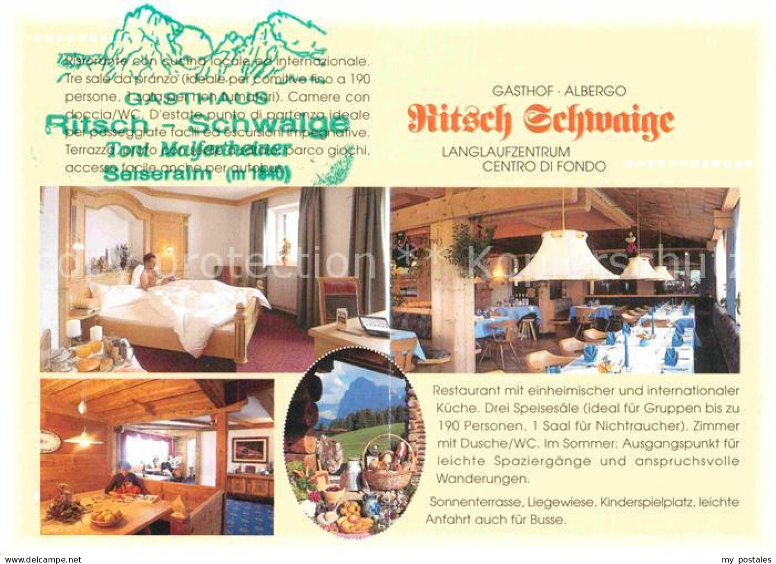 72915140 Seiser Alm Dolomiten Gasthaus Albergo Ritsch Schwaige  - Other & Unclassified