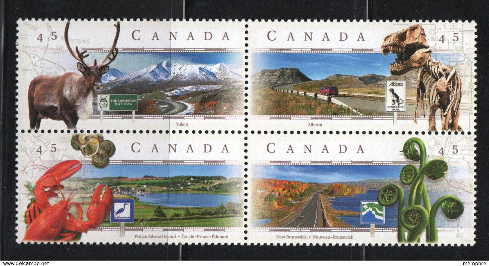 19999 Scenic Highways  Sc 1742a Se-tenant Block Of 4 MNH ** - Nuovi