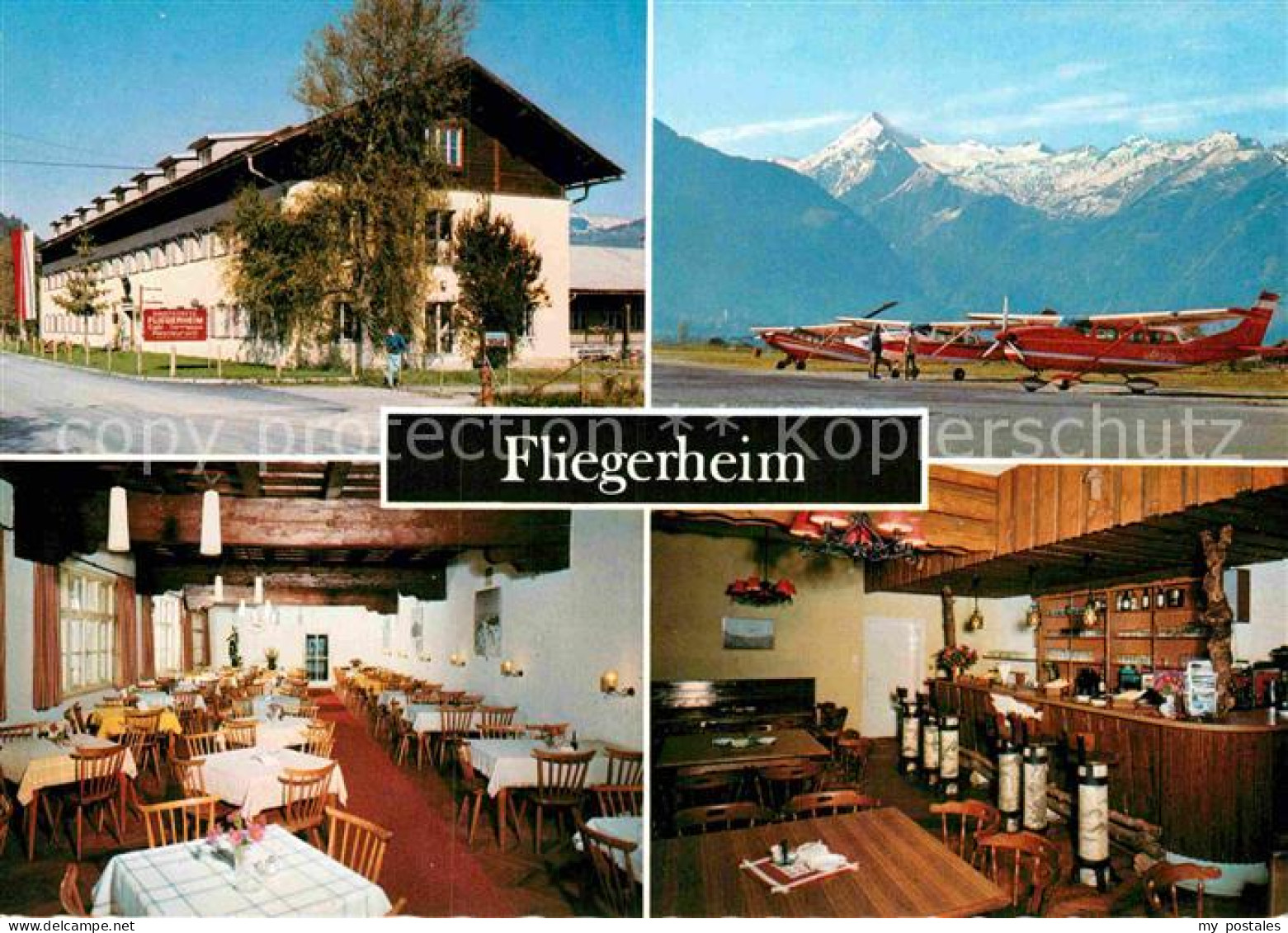 72914934 Zell See Gasthof Restaurant Fliegerheim Motorflugzeug Alpen Zell Am See - Sonstige & Ohne Zuordnung