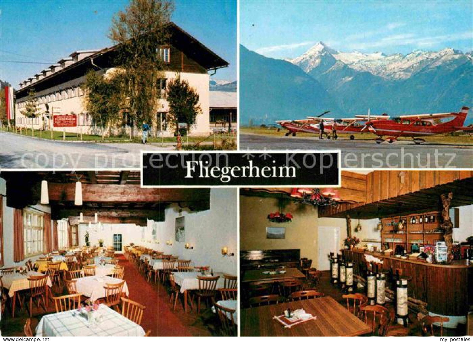 72914921 Zell See Gasthof Restaurant Fliegerheim Motorflugzeug Alpen Zell Am See - Sonstige & Ohne Zuordnung