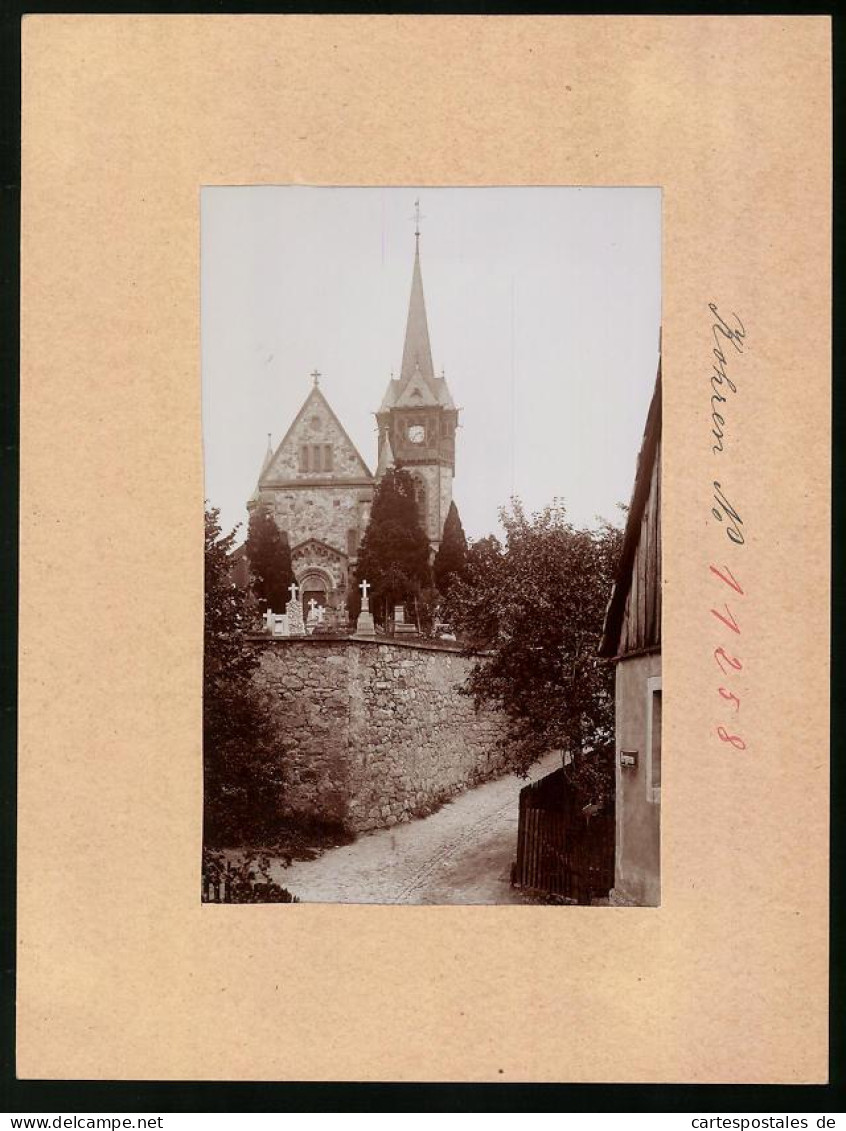 Fotografie Brück & Sohn Meissen, Ansicht Kohren, Blick Auf Die Kirche Mit Friedhof  - Lieux
