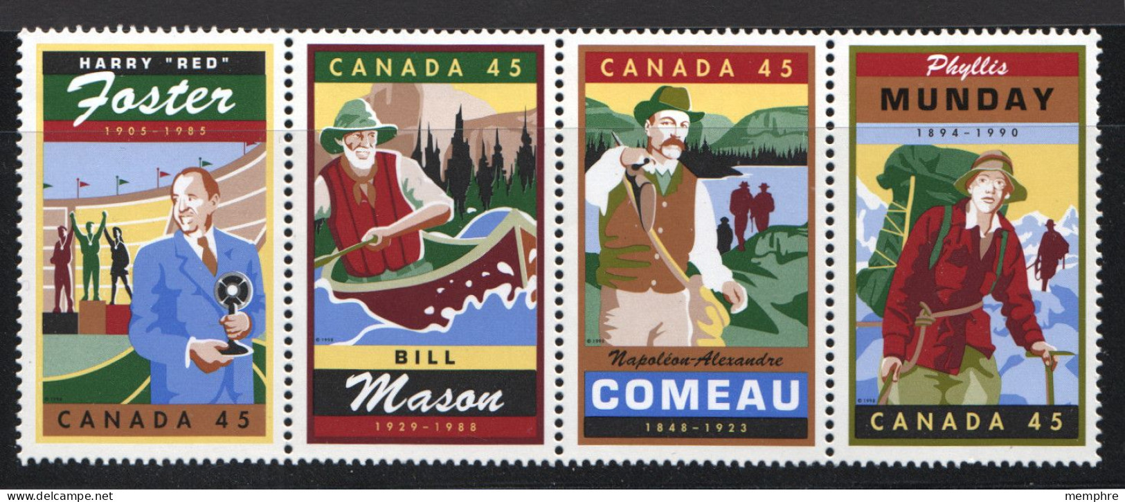 1998  Legendary Canadians Se-tenant Strip Of 4  Sc 1753a MNH - Ungebraucht