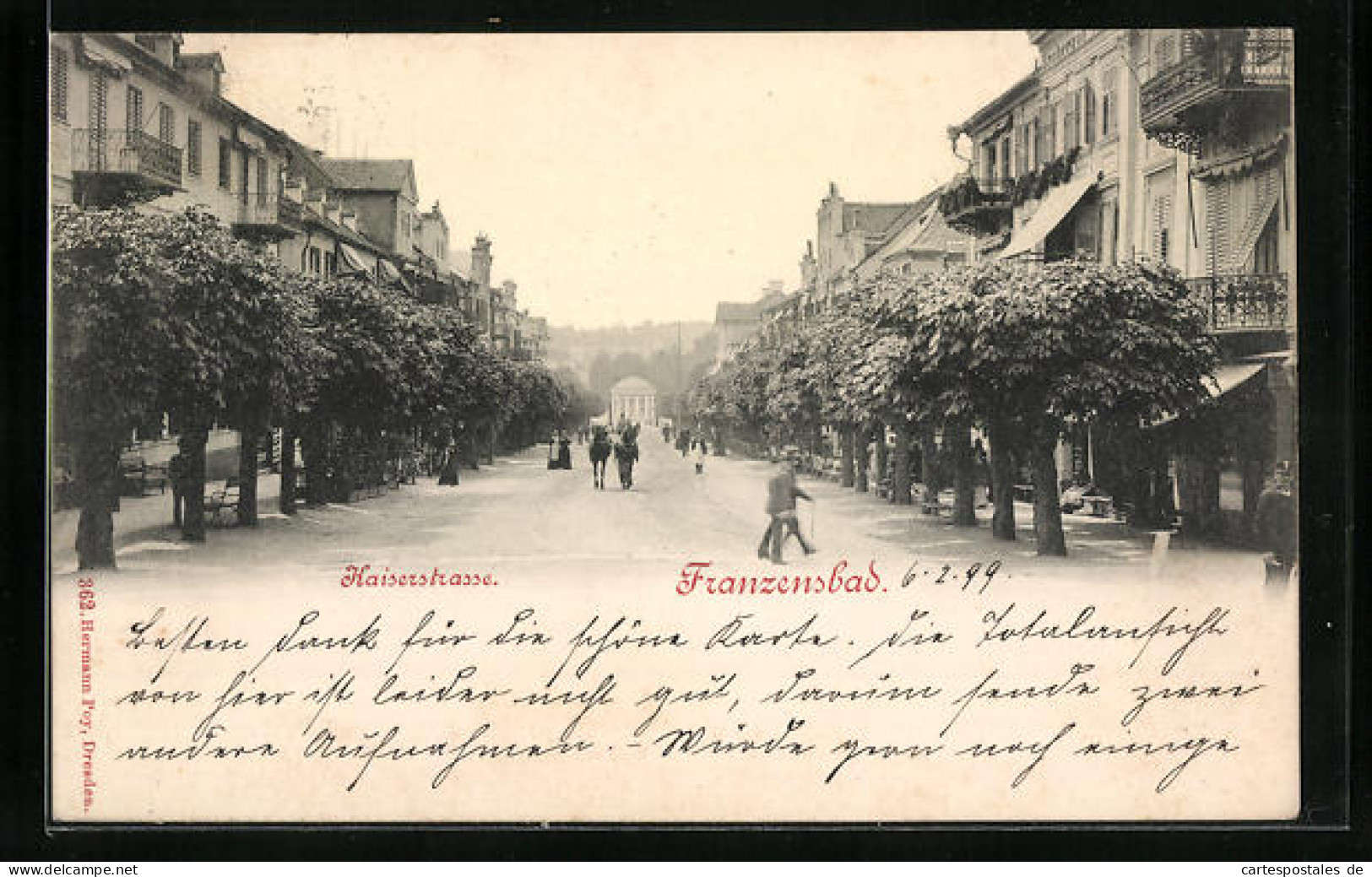 AK Franzensbad, Kaiserstrasse Mit Blick Zur Franzensquelle  - Czech Republic