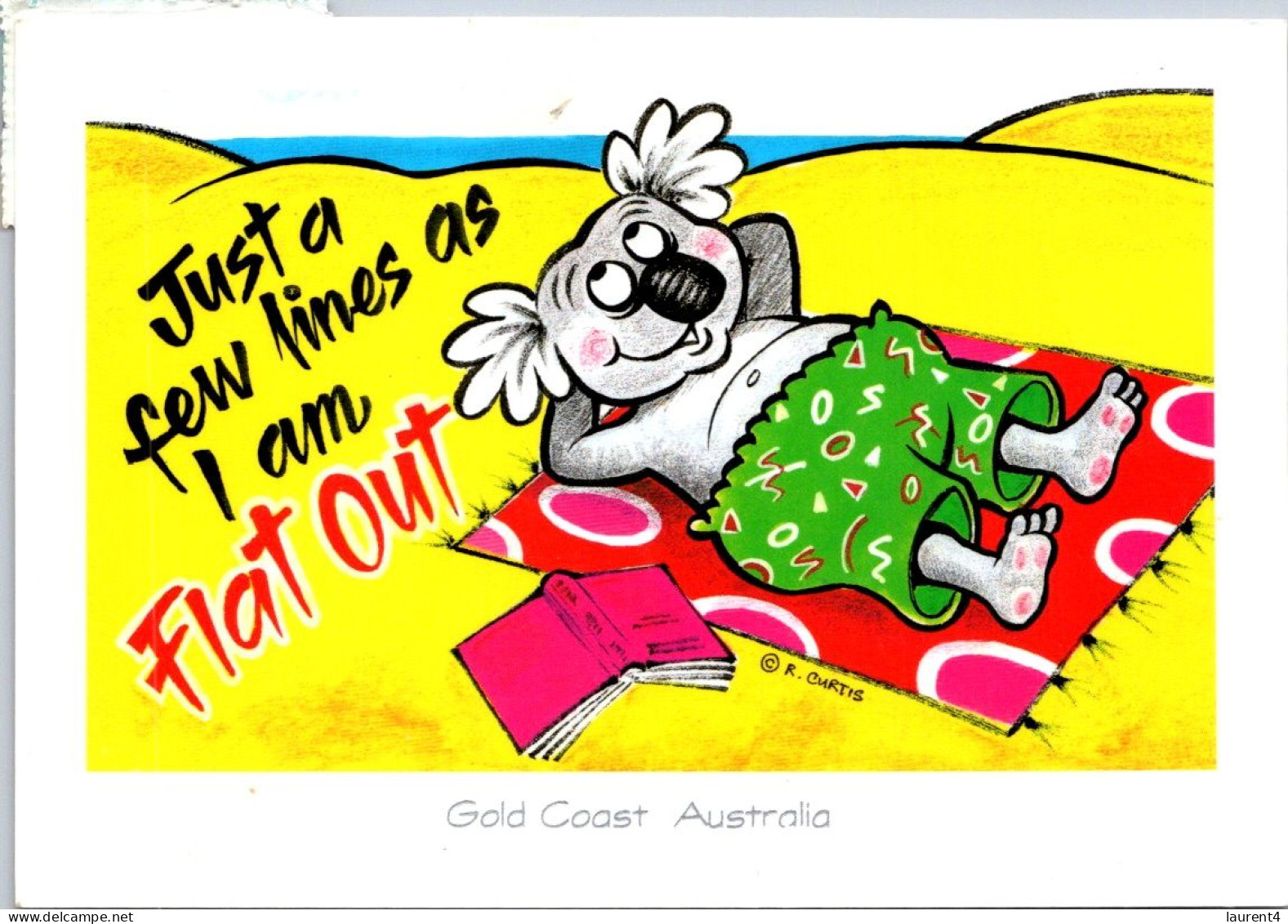 12-5-2024 (4 Z 46) Australia (posted With Art Stamp) Humor - Koala On The Beach - Humour