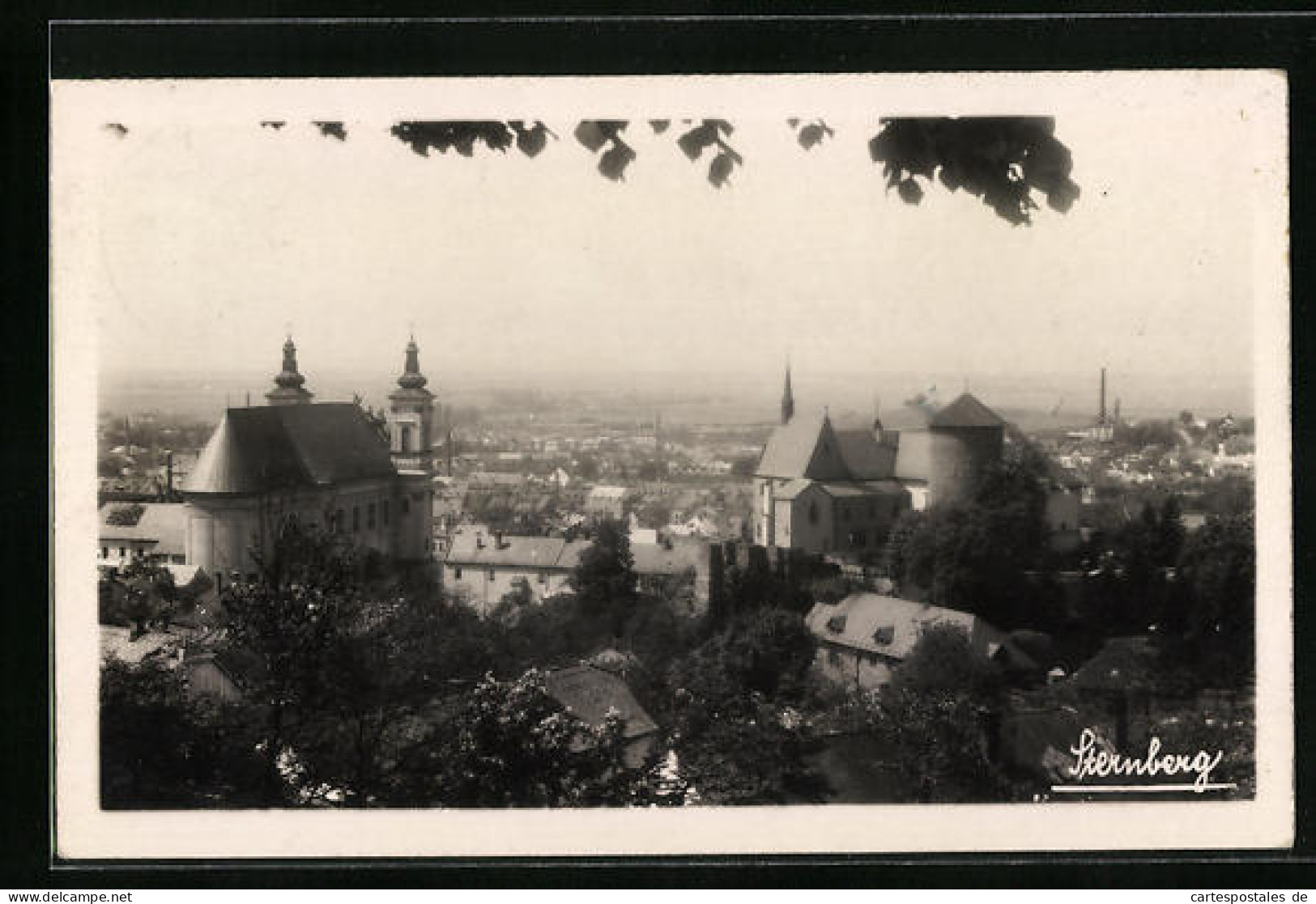 AK Sternberg, Ortspartie Aus Der Vogelschau  - Tsjechië