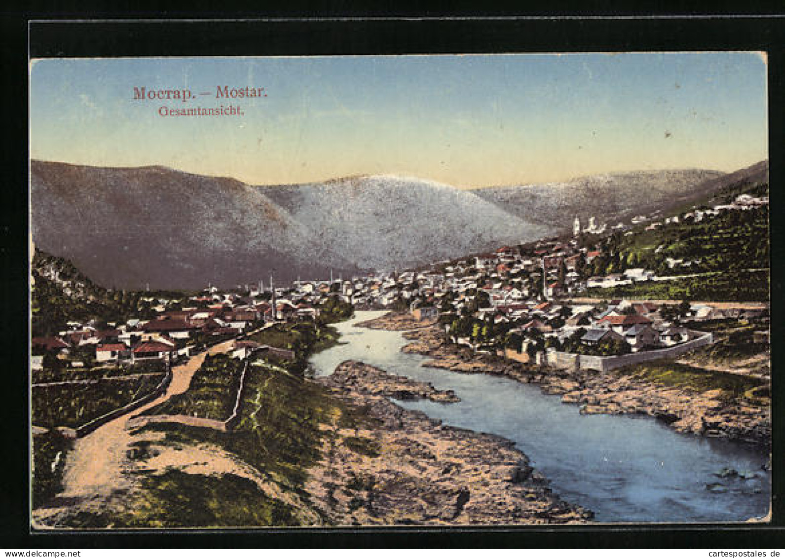AK Mostar, Gesamtansicht Mit Umgebung  - Bosnien-Herzegowina