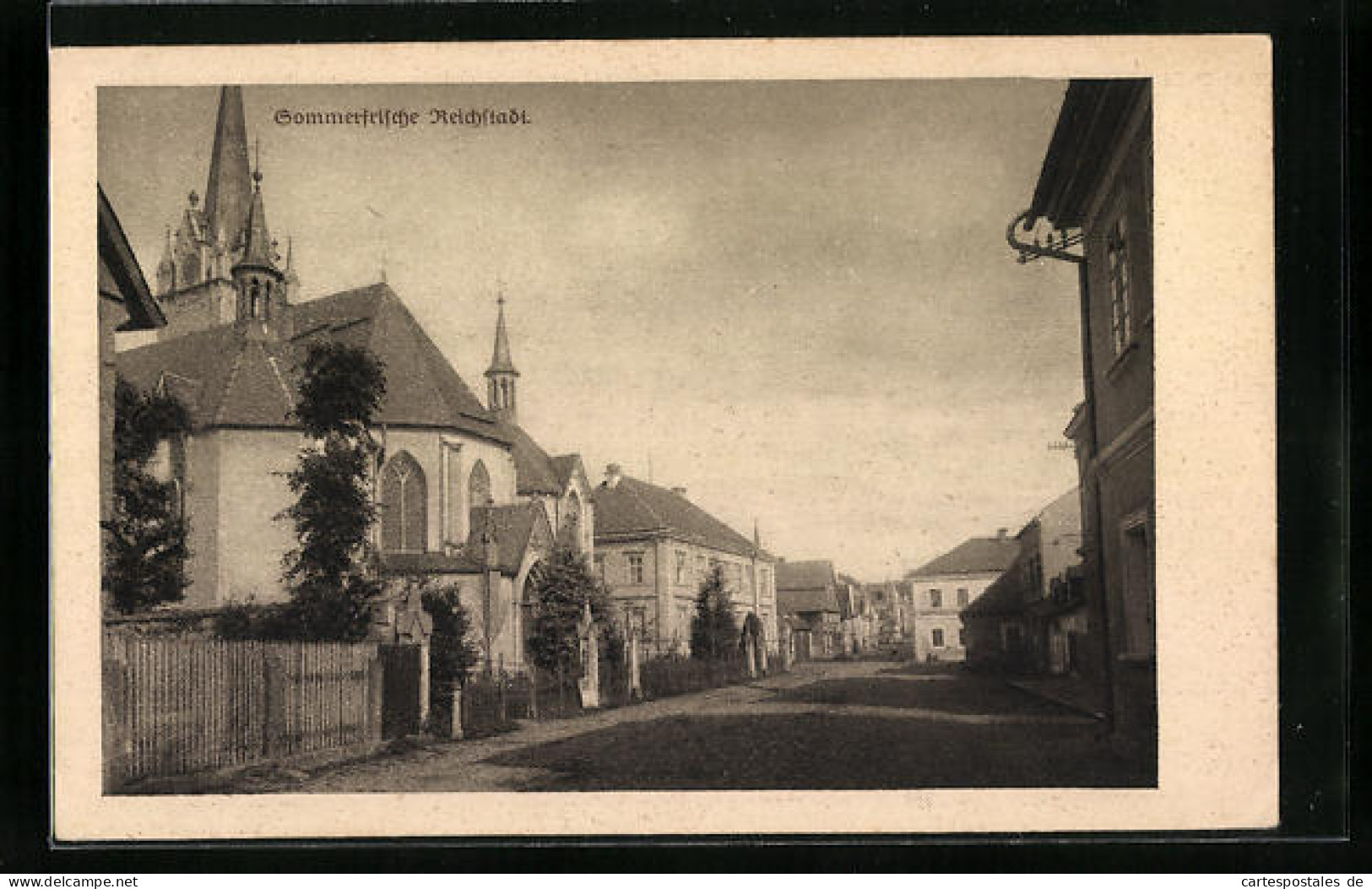 AK Reichstadt, Strassenpartie Mit Blick Zur Kirche  - Czech Republic